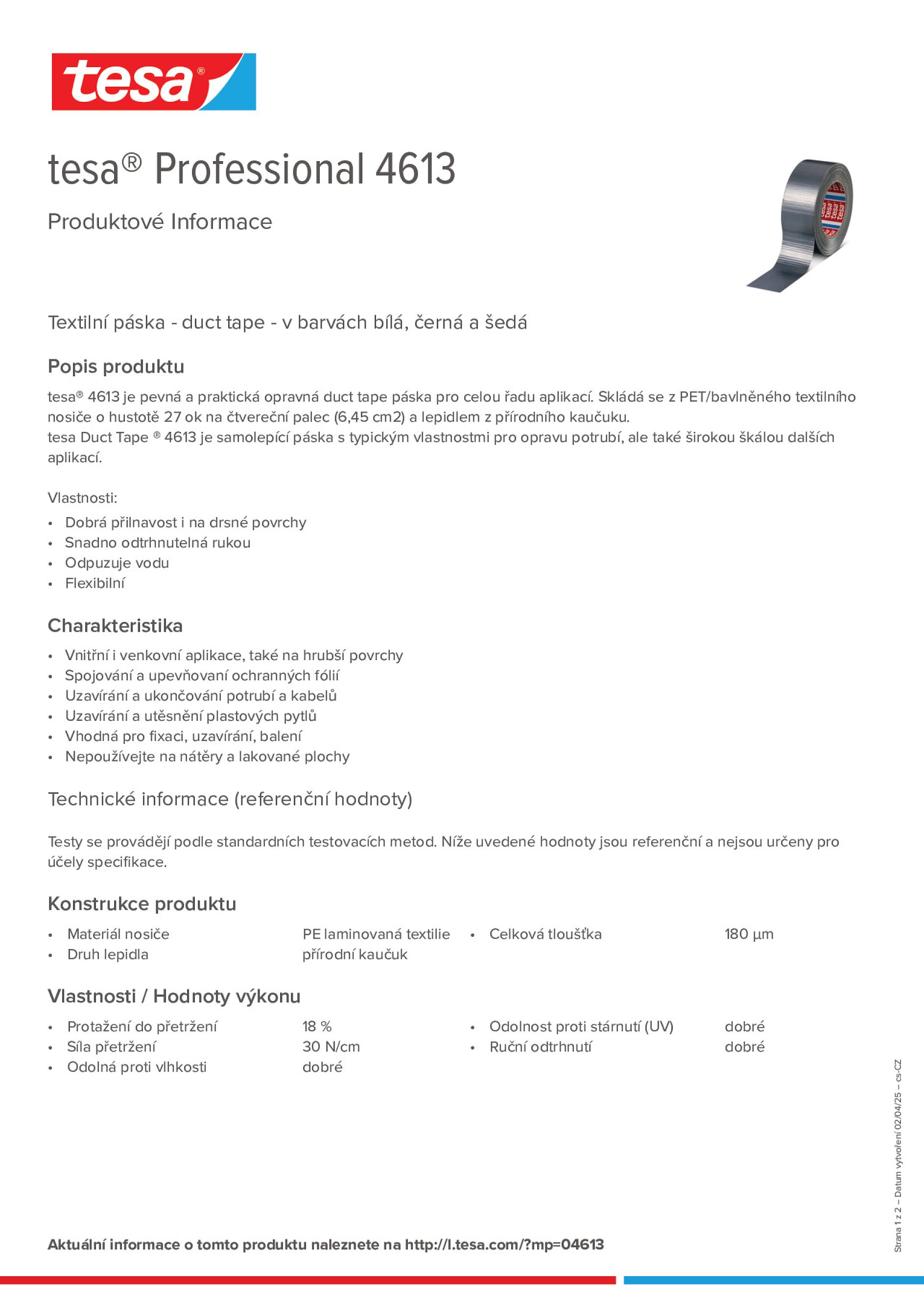 Product information_tesa® Professional 04613_cs-CZ