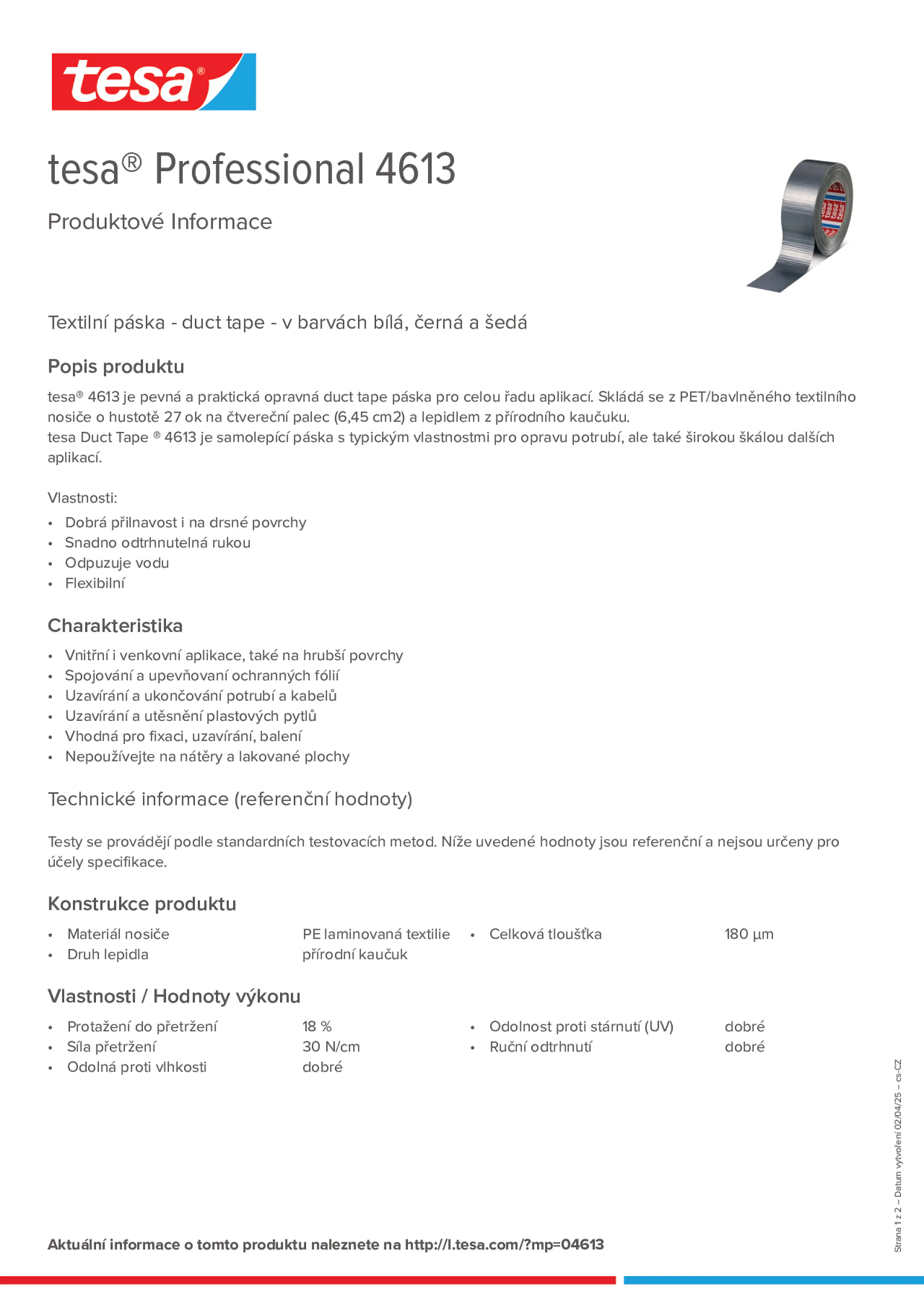 Product information_tesa® Professional 04613_cs-CZ