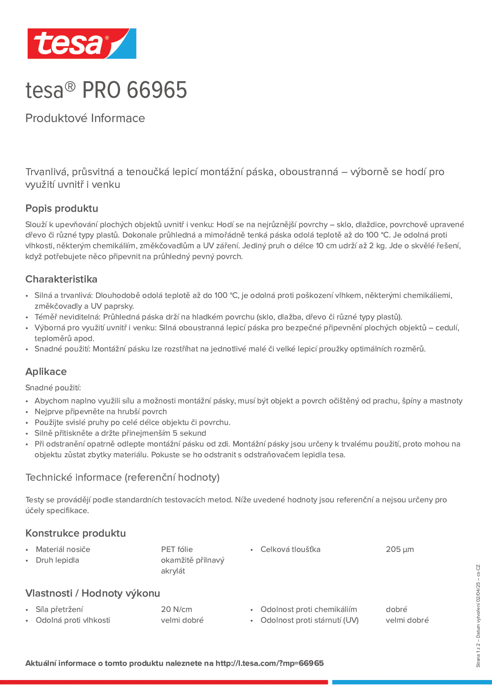 Product information_tesa® PRO 66965_cs-CZ