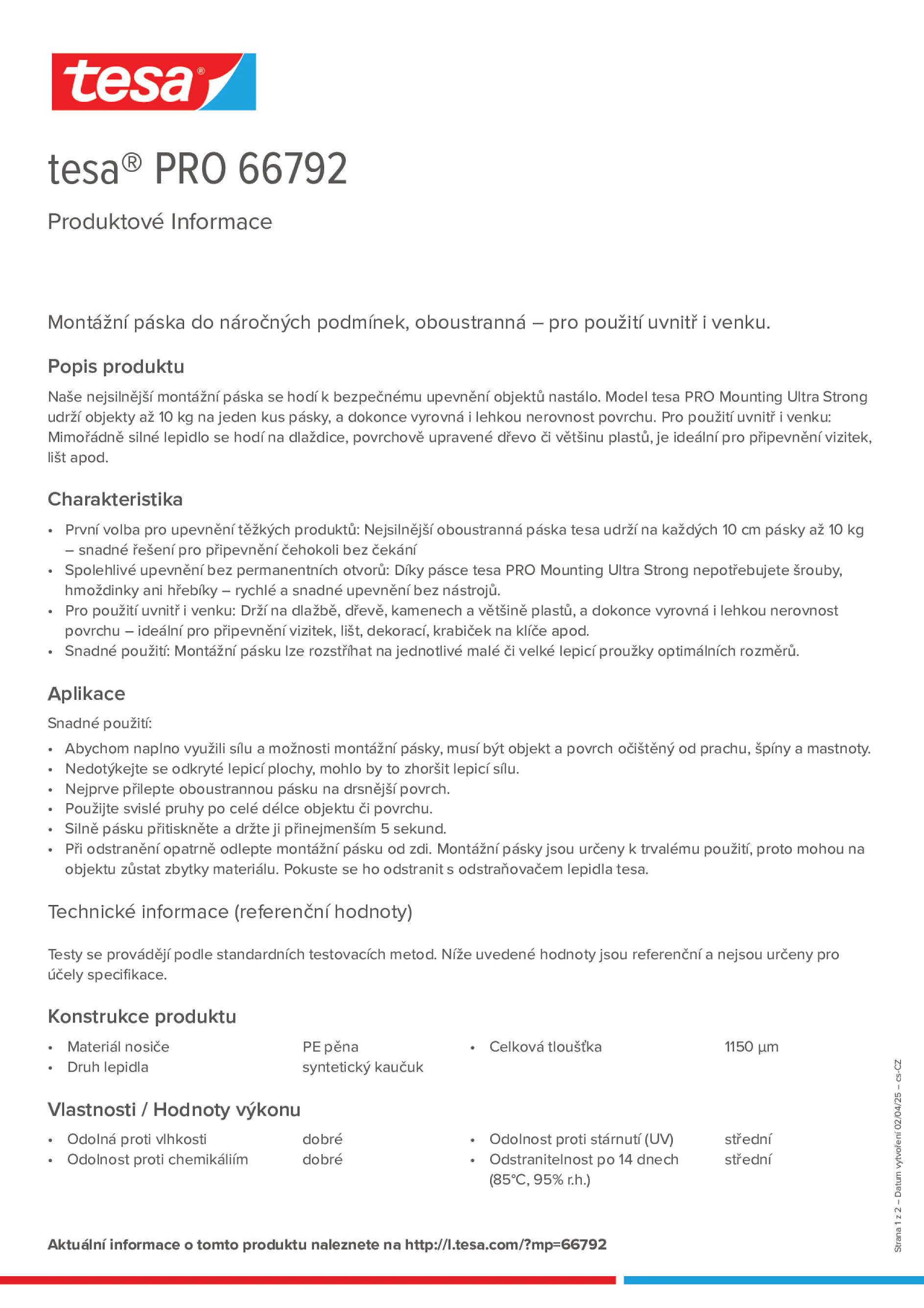 Product information_tesa® PRO 66792_cs-CZ