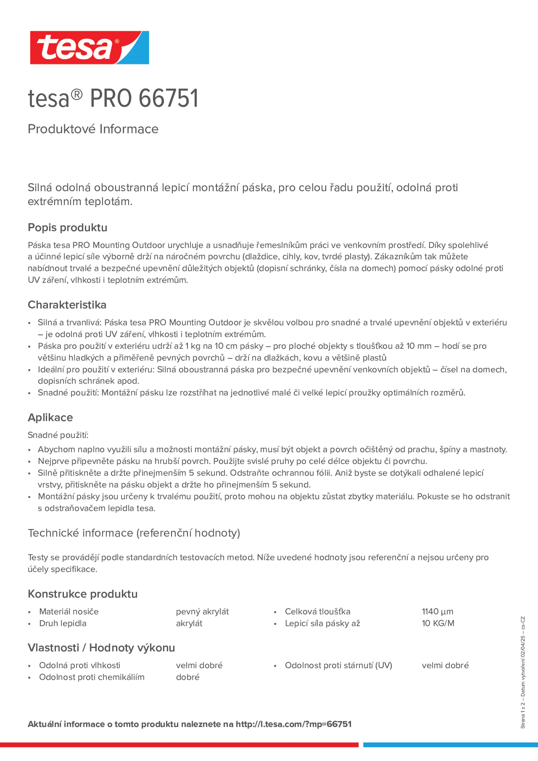 Product information_tesa® PRO 66751_cs-CZ