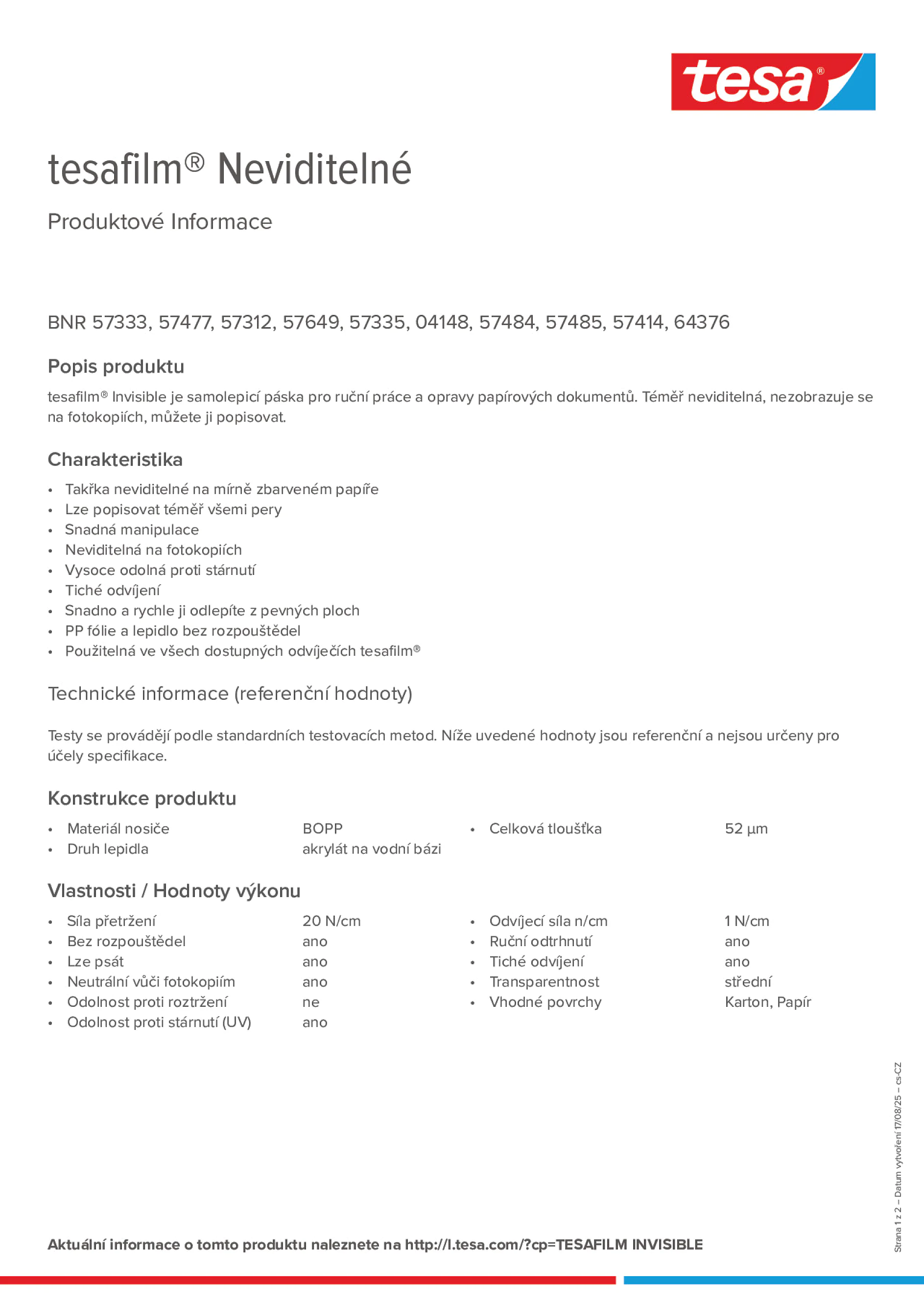 Product information_tesafilm® 57312_cs-CZ