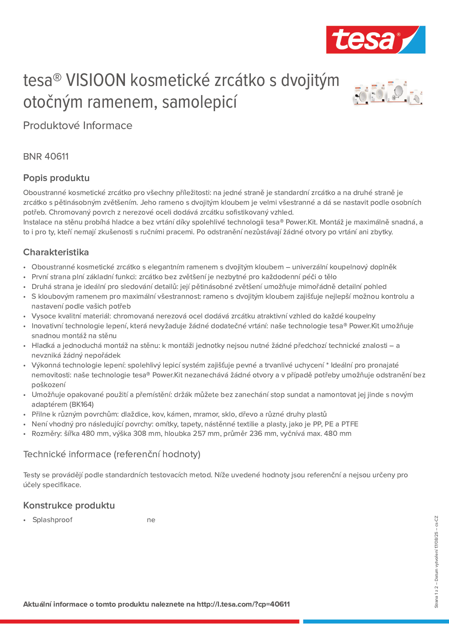 Product information_tesa® 40611_cs-CZ