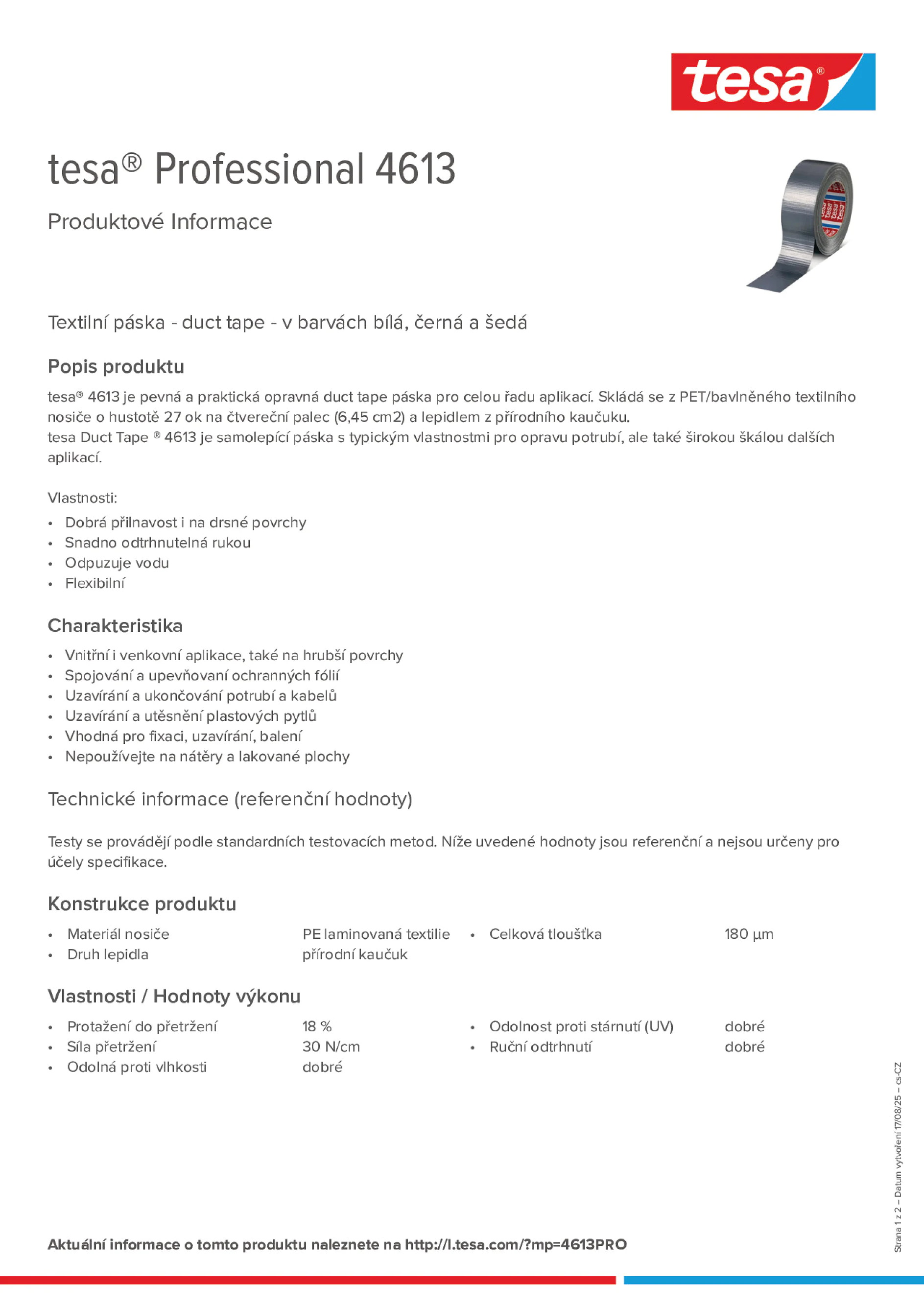 Product information_tesa® Professional 04613_cs-CZ