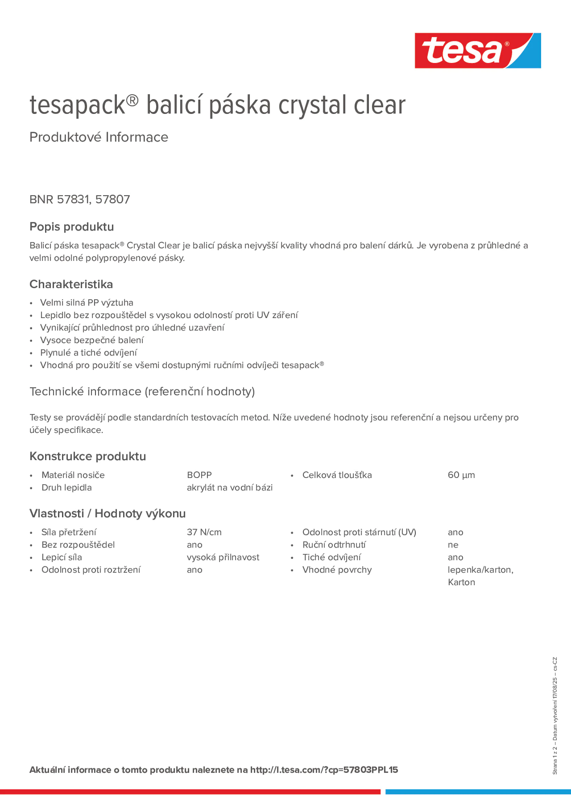 Product information_tesapack® 57807_cs-CZ