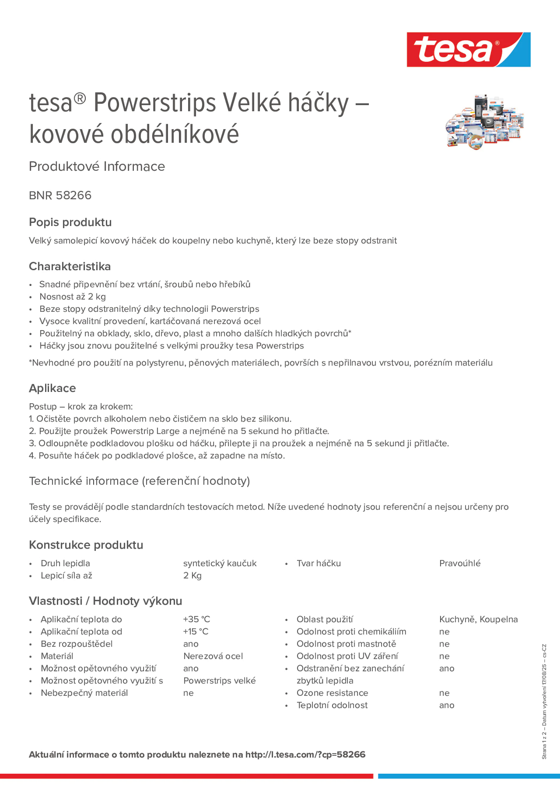Product information_tesa® Powerstrips 58266_cs-CZ
