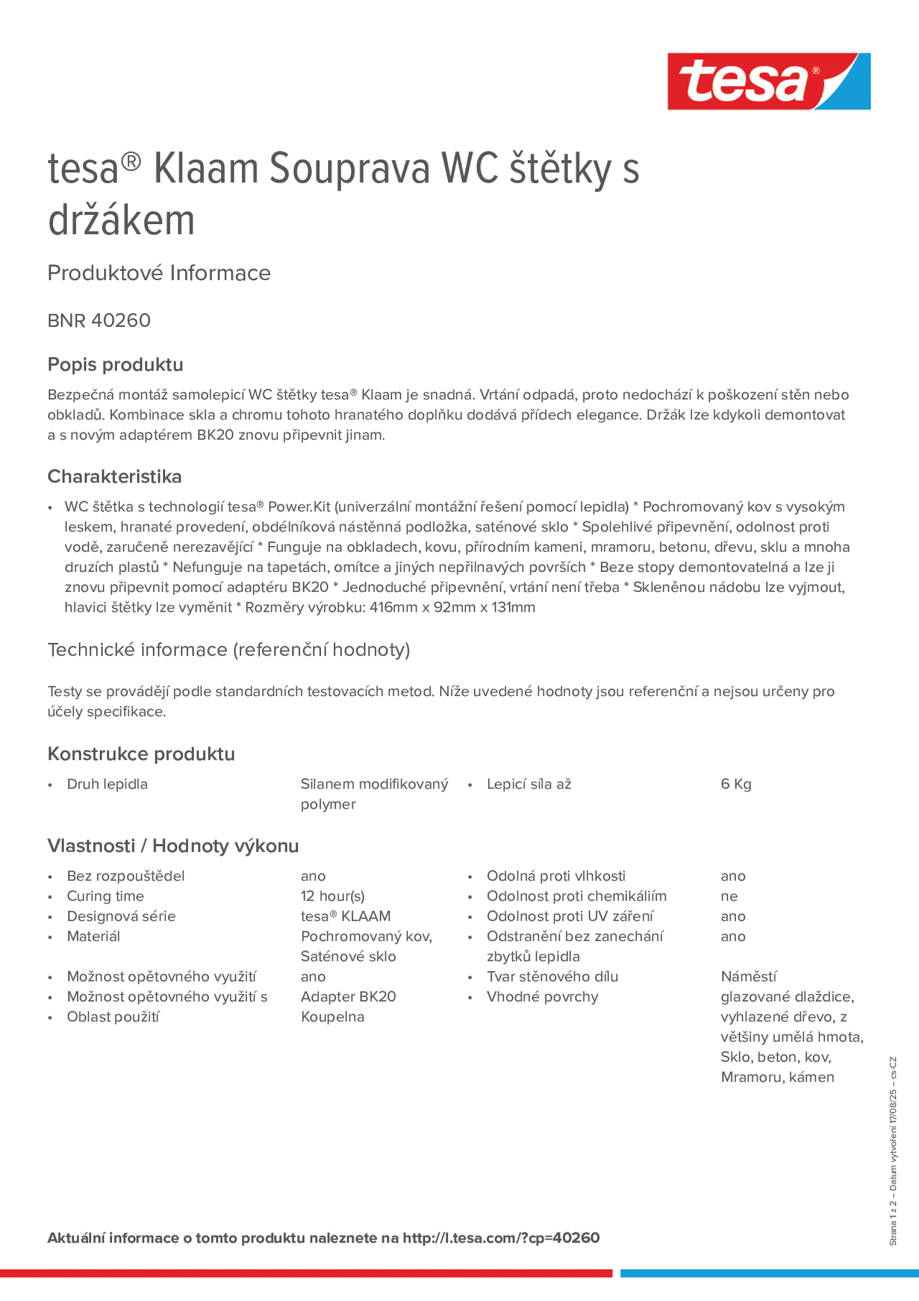 Product information_tesa® 40260_cs-CZ
