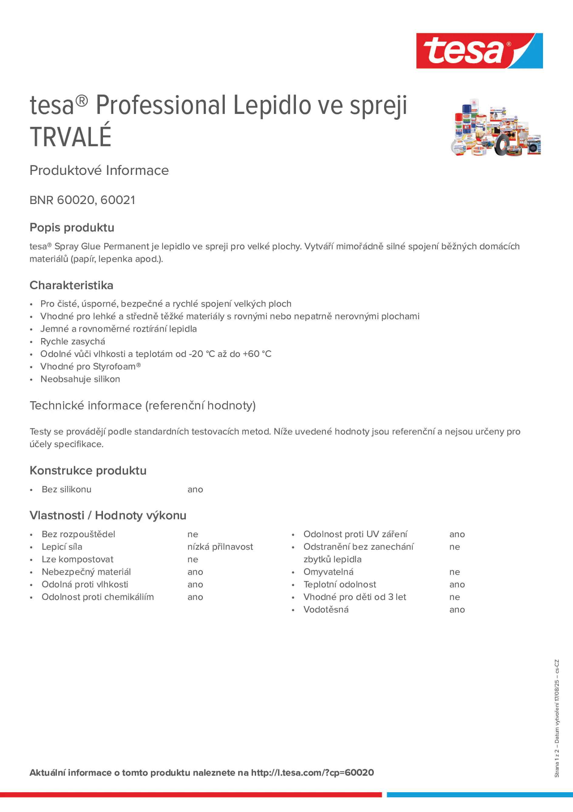 Product information_tesa® Professional 60020 / 60021_cs-CZ