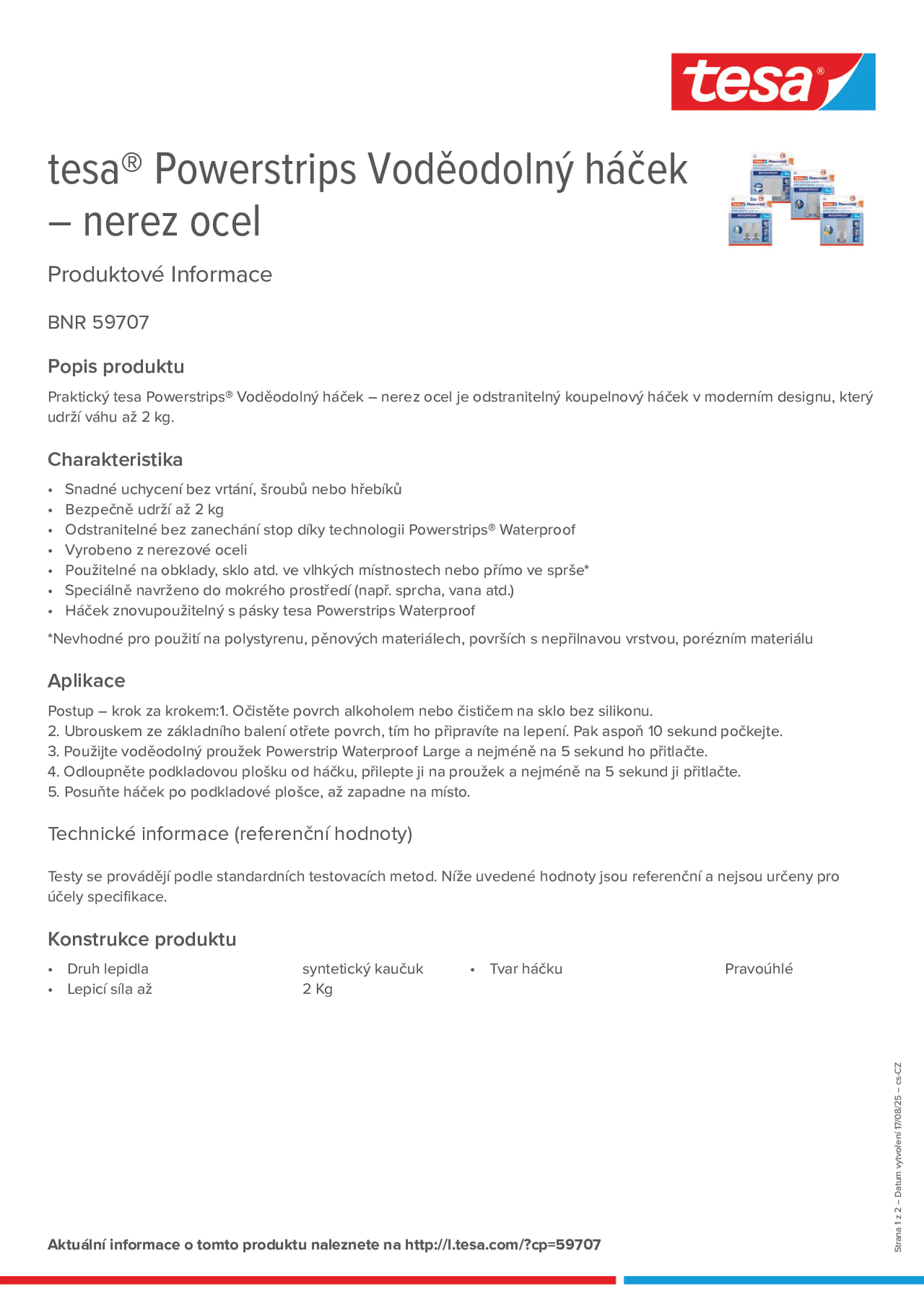 Product information_tesa® Powerstrips 59707_cs-CZ