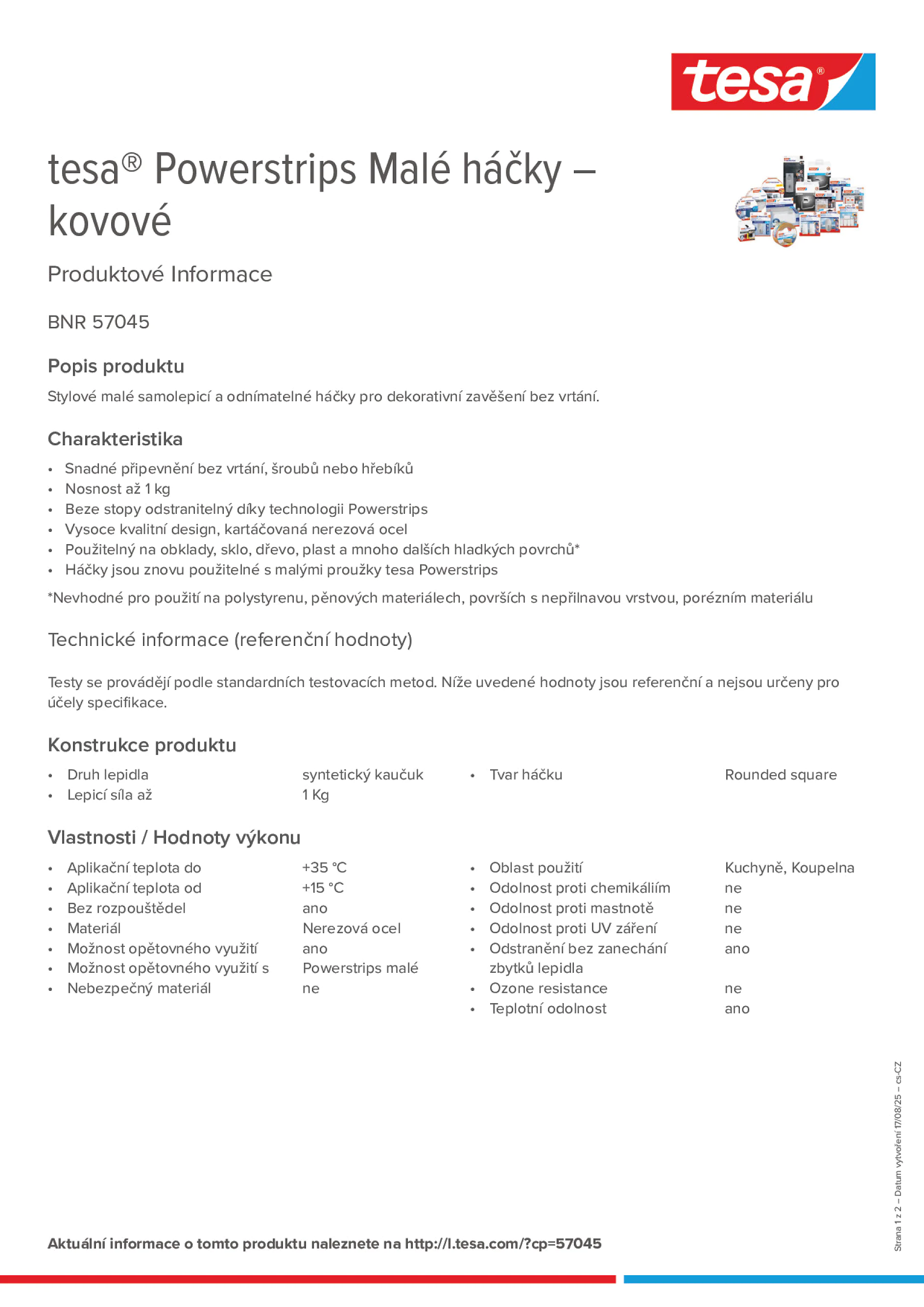 Product information_tesa® Powerstrips 57045_cs-CZ