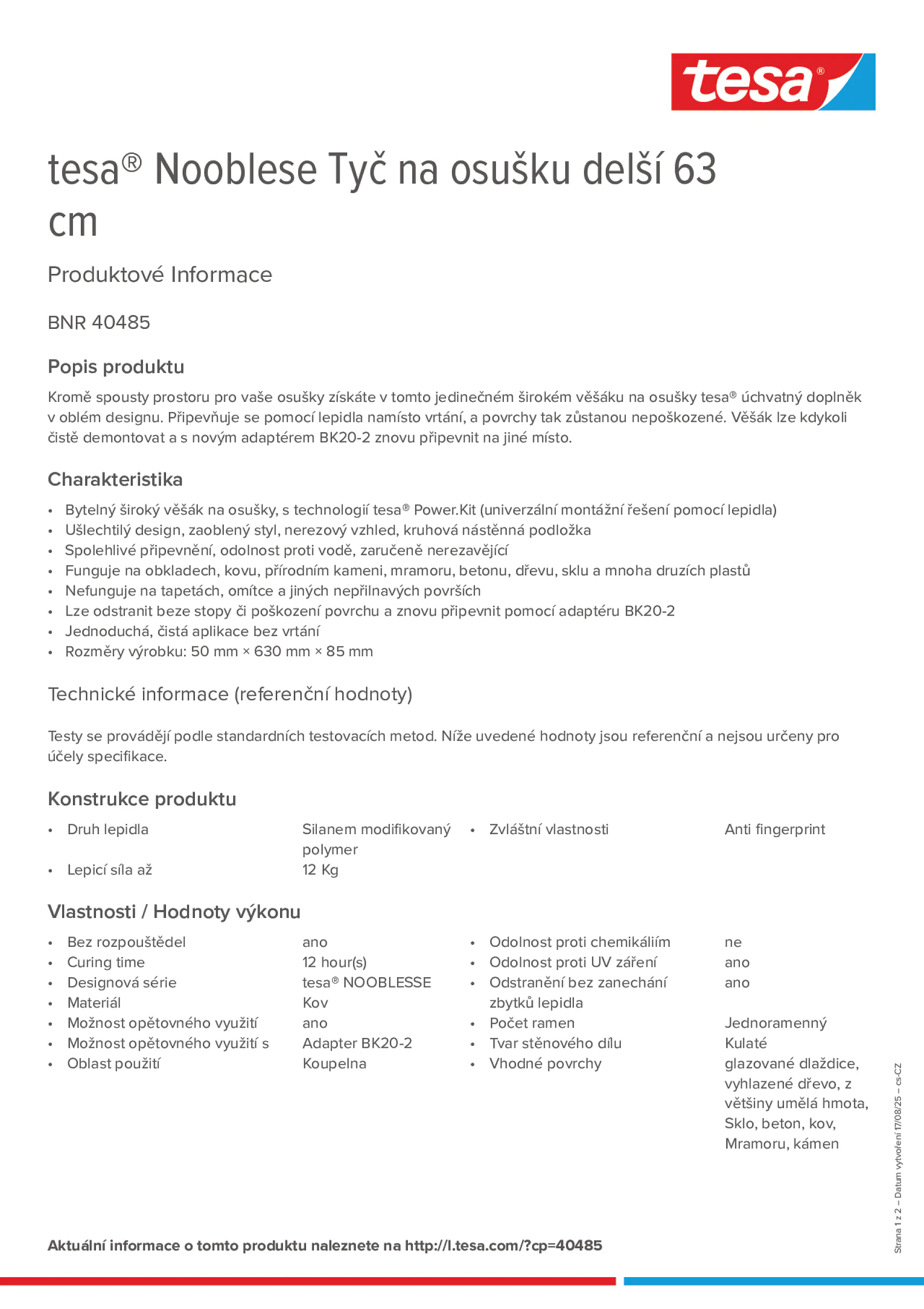 Product information_tesa® 40485_cs-CZ