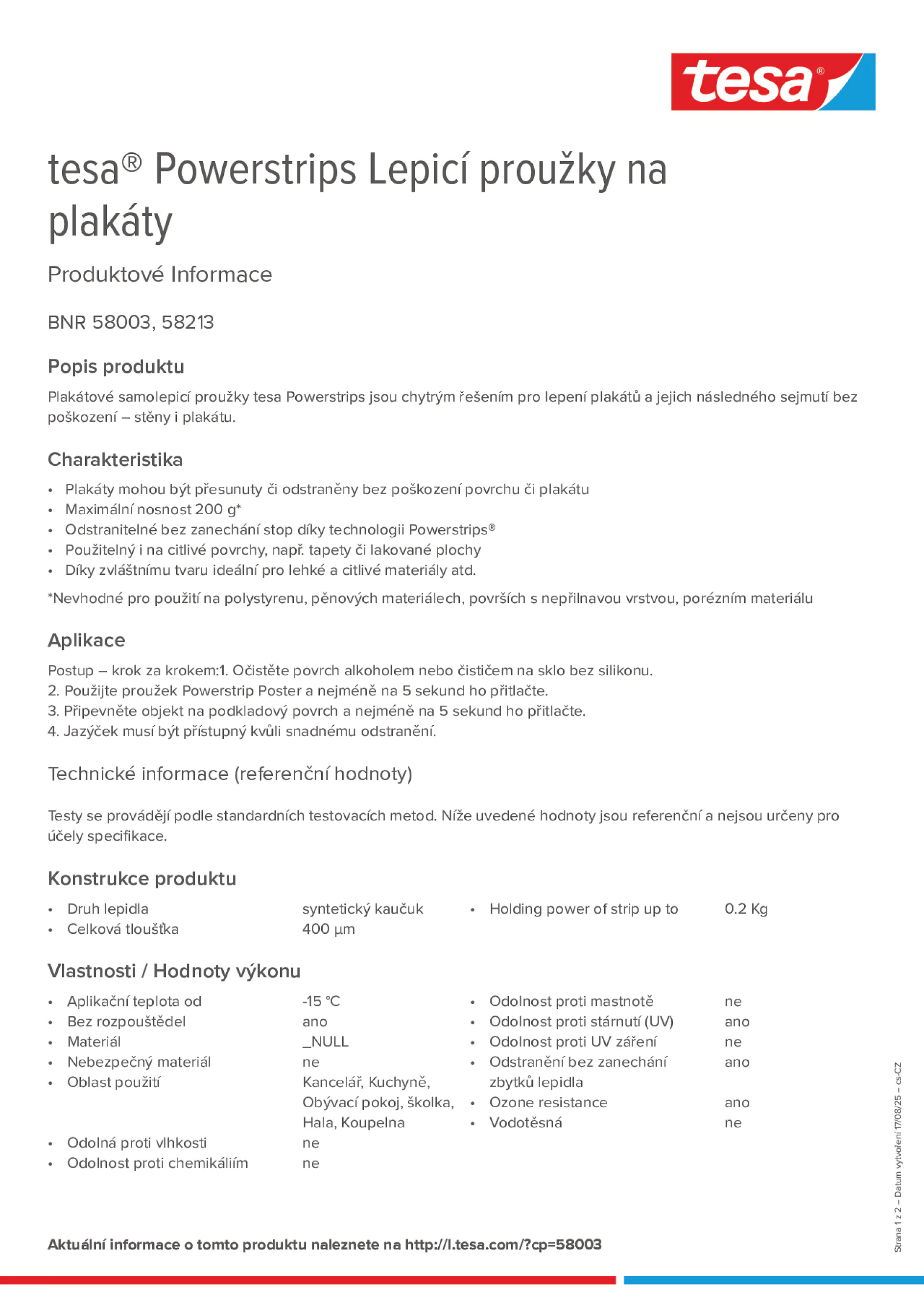 Product information_tesa® Powerstrips 58003_cs-CZ