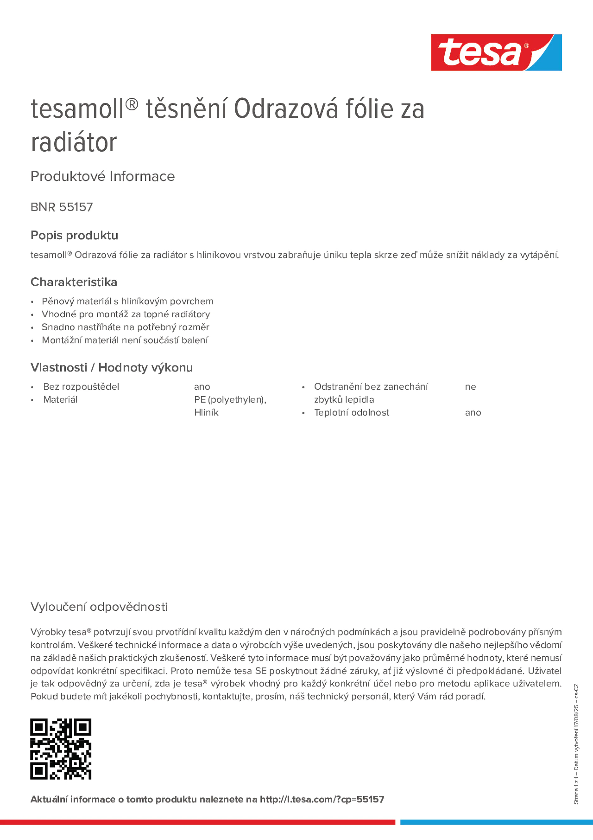 Product information_tesamoll® 55157_cs-CZ Product information_tesamoll® 55157_cs-CZ