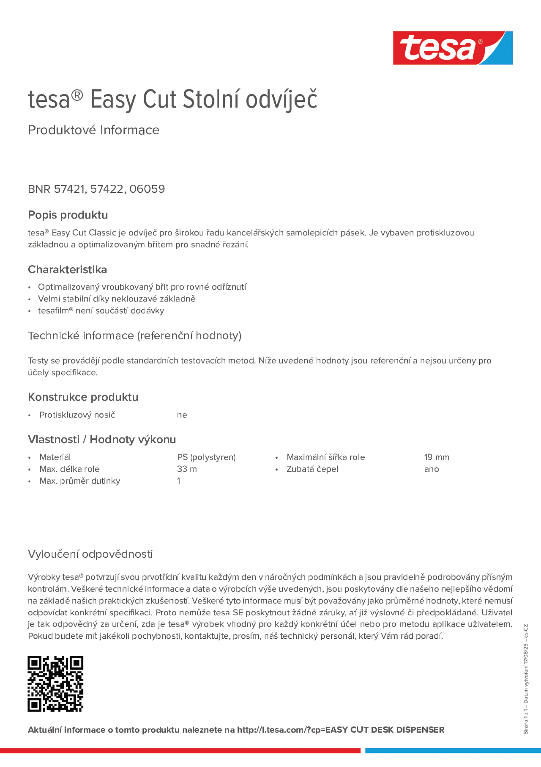 Product information_tesa® Easy Cut 57421_cs-CZ