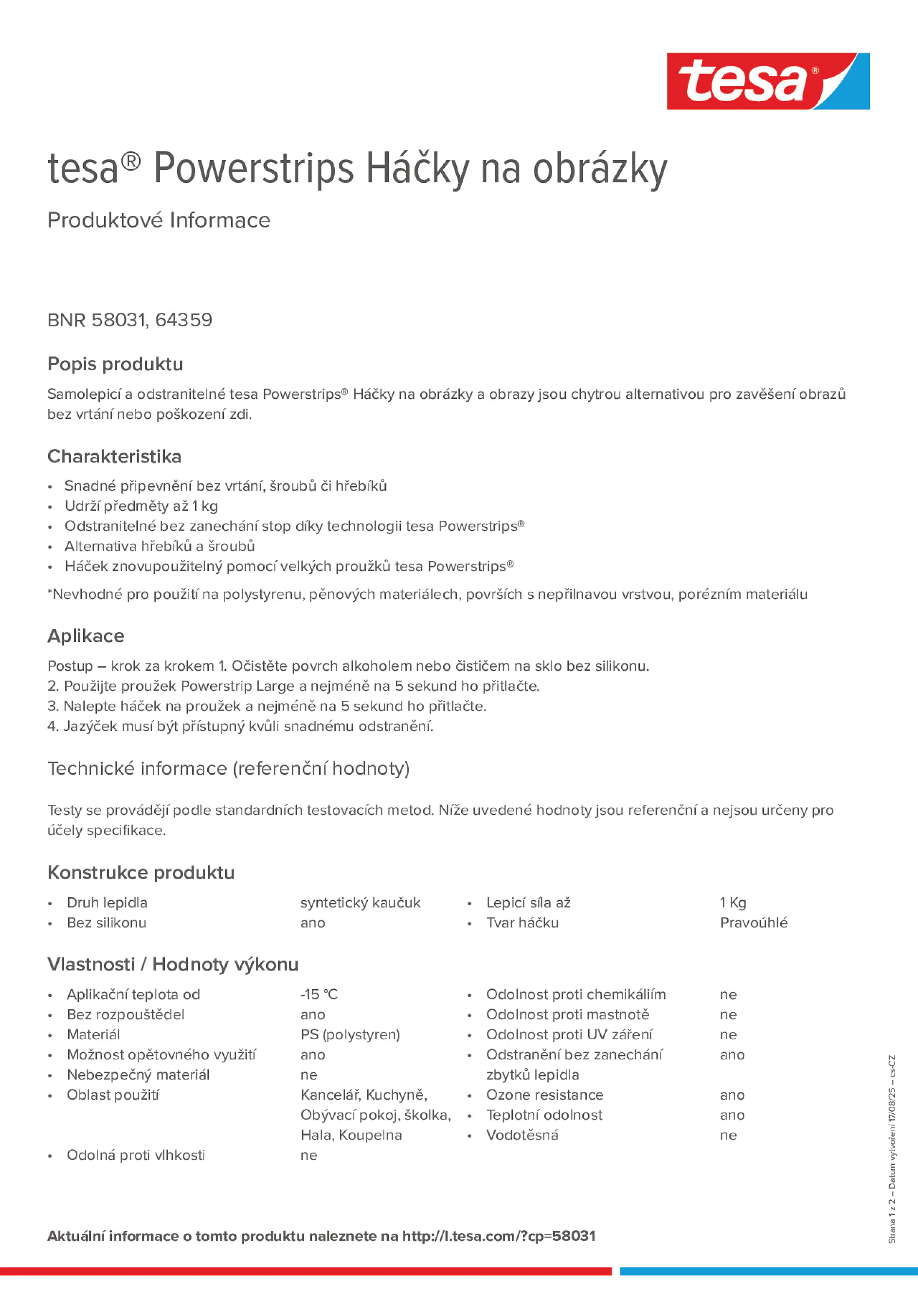 Product information_tesa® Powerstrips 58031_cs-CZ