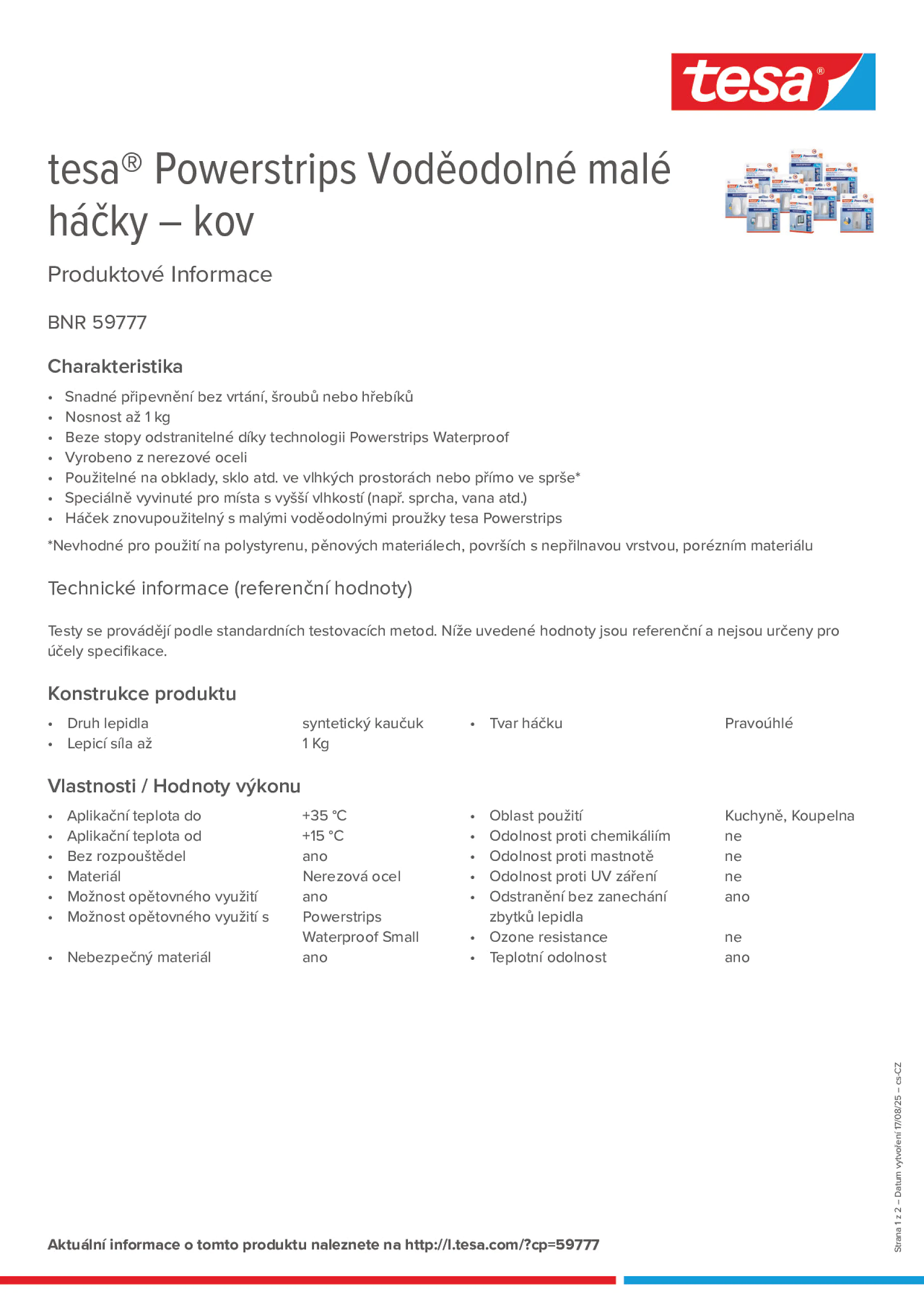 Product information_tesa® Powerstrips 59777_cs-CZ