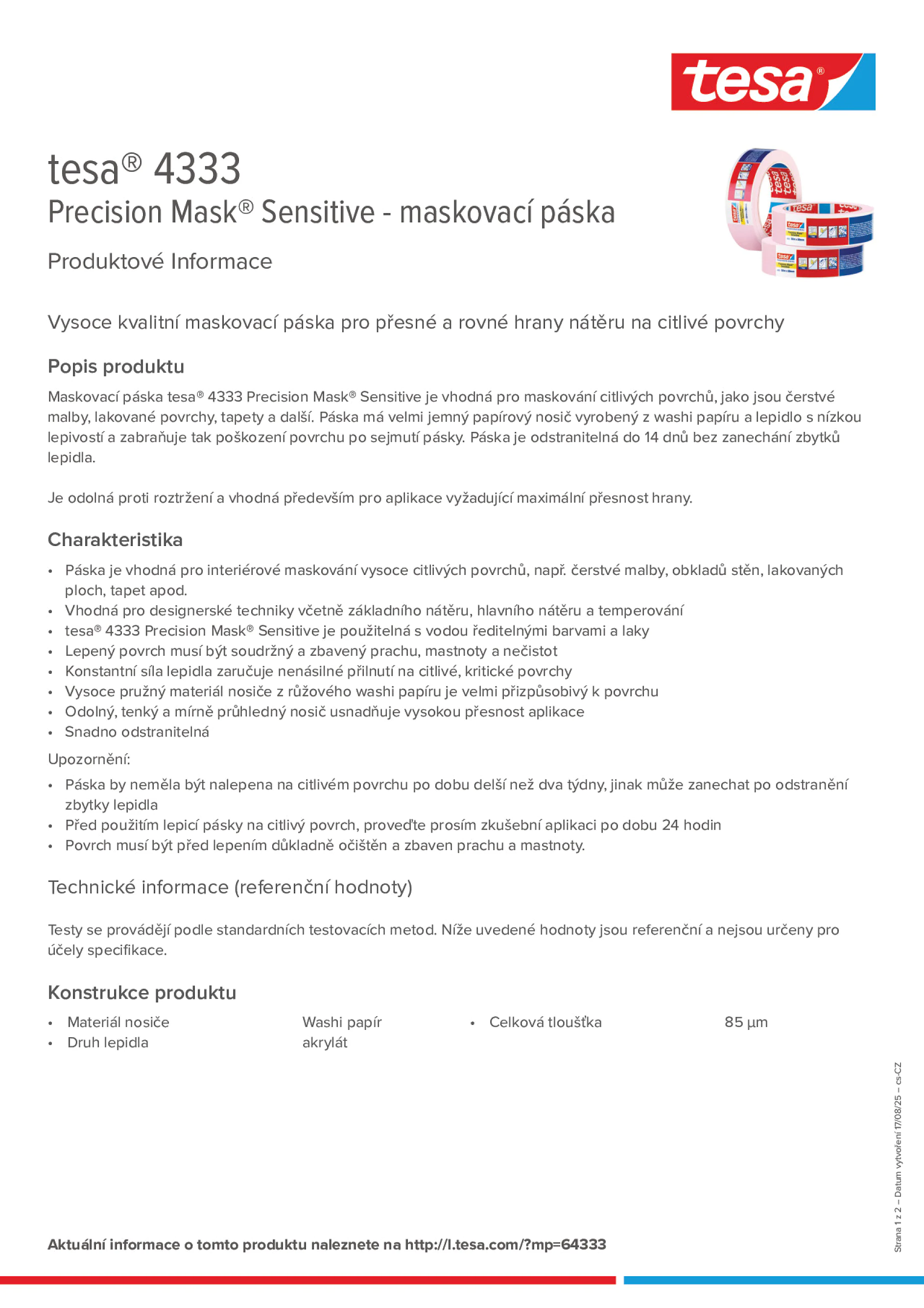 Product information_tesa® 04333_cs-CZ