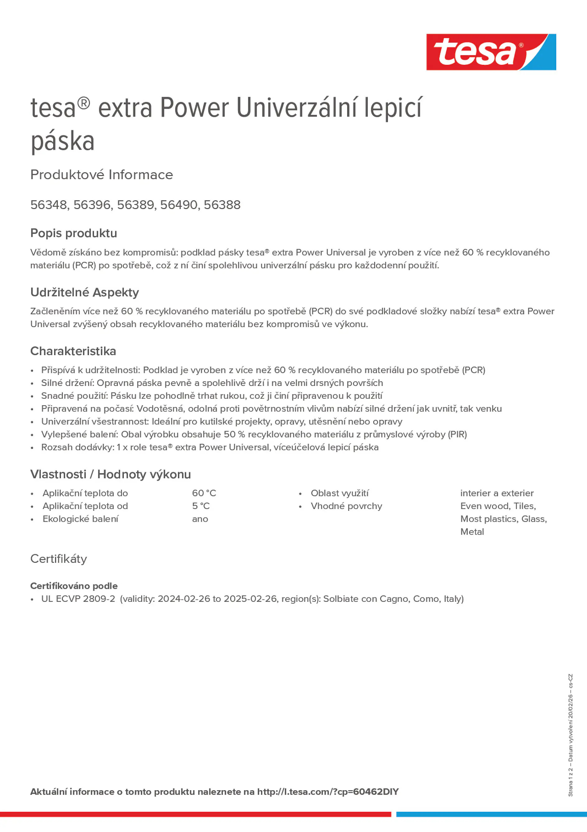 Product information_tesa® extra Power 60462DIY_cs-CZ