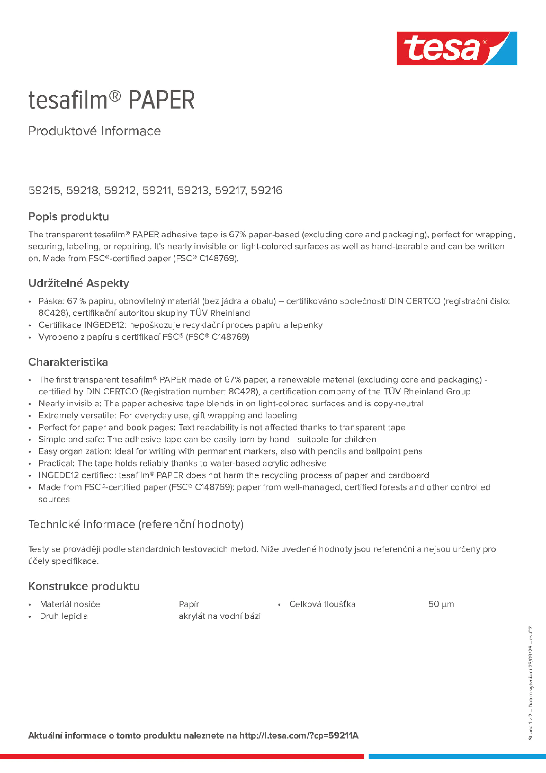 Product information_tesafilm® 59215_cs-CZ