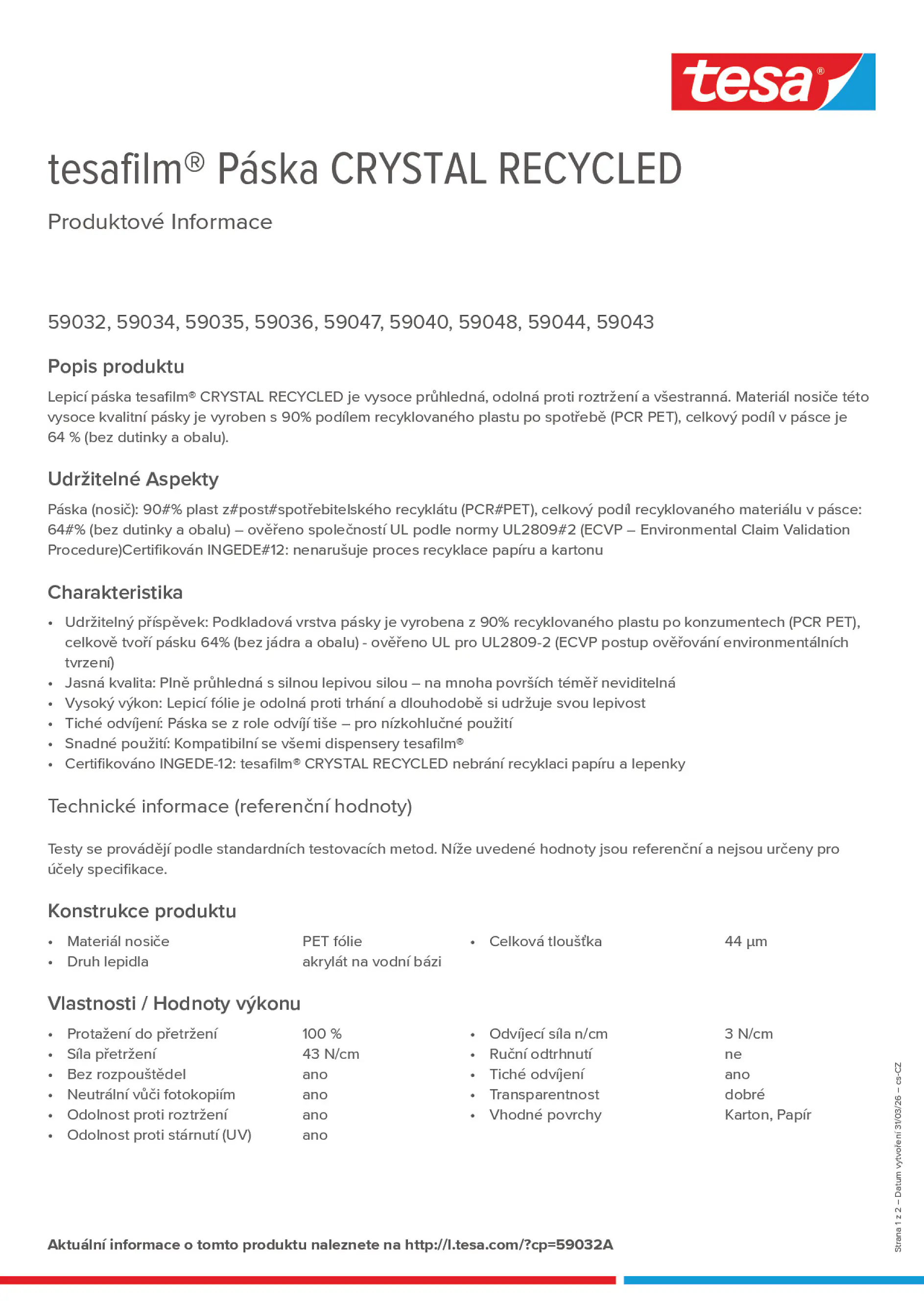 Product information_tesafilm® 59032A_cs-CZ