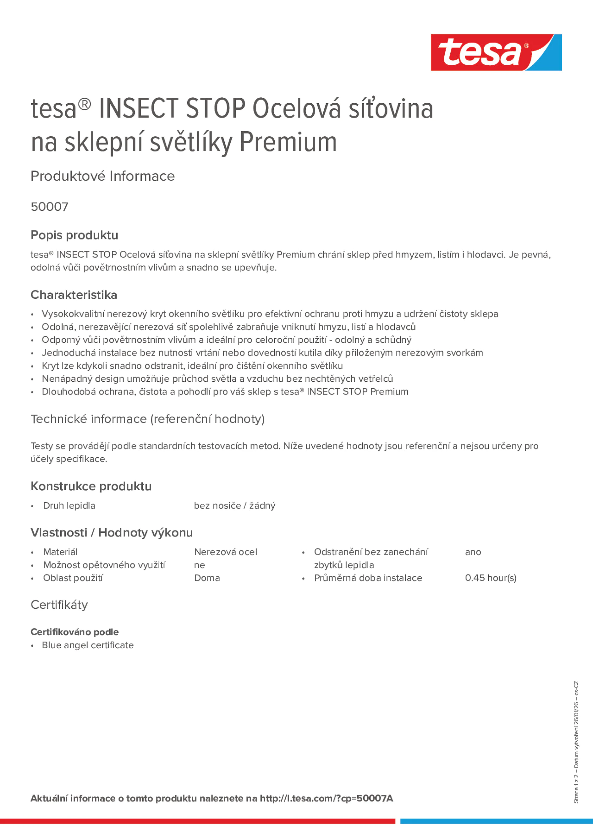 Product information_tesa® 50007_cs-CZ