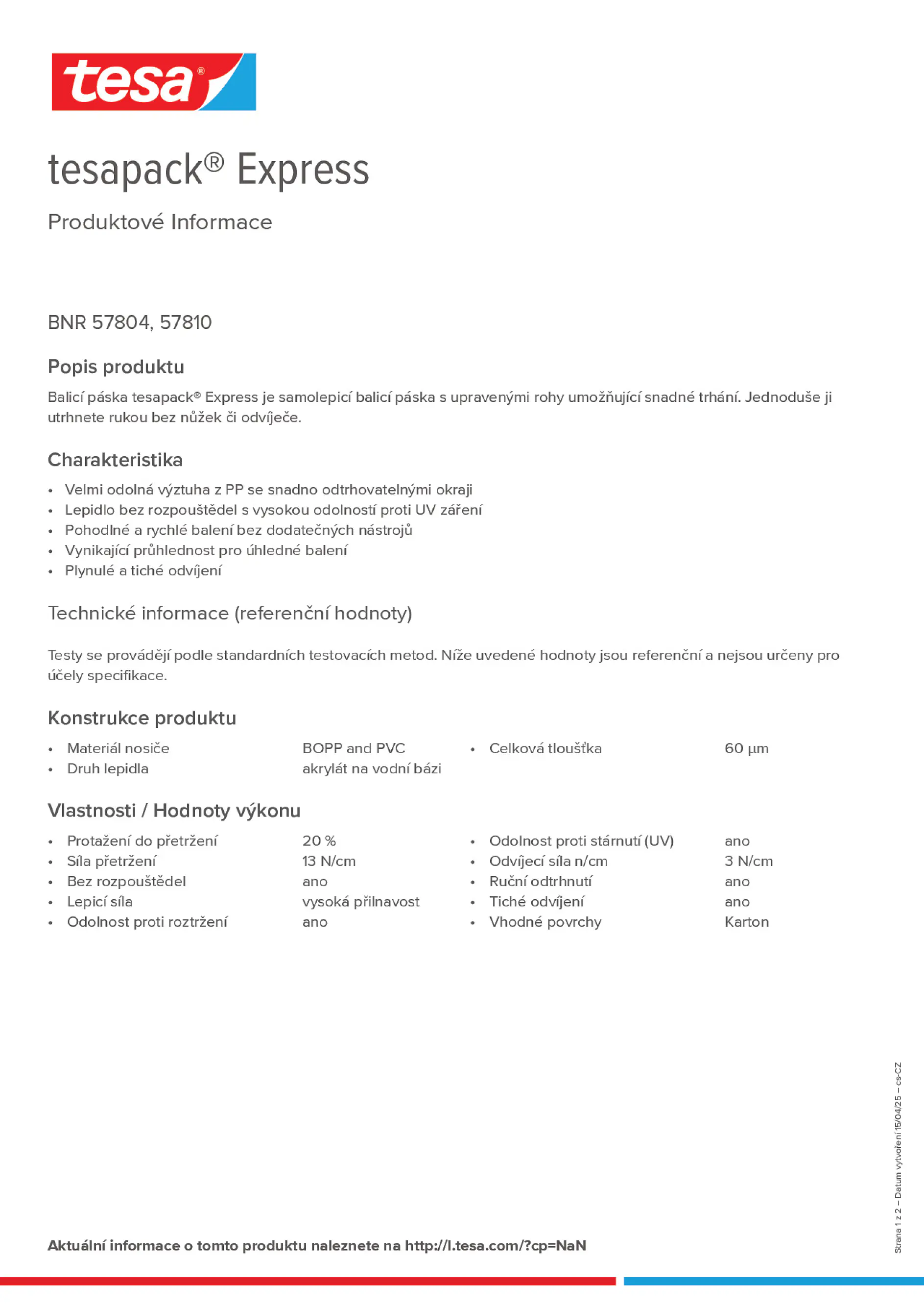 Product information_tesapack® 57804_cs-CZ