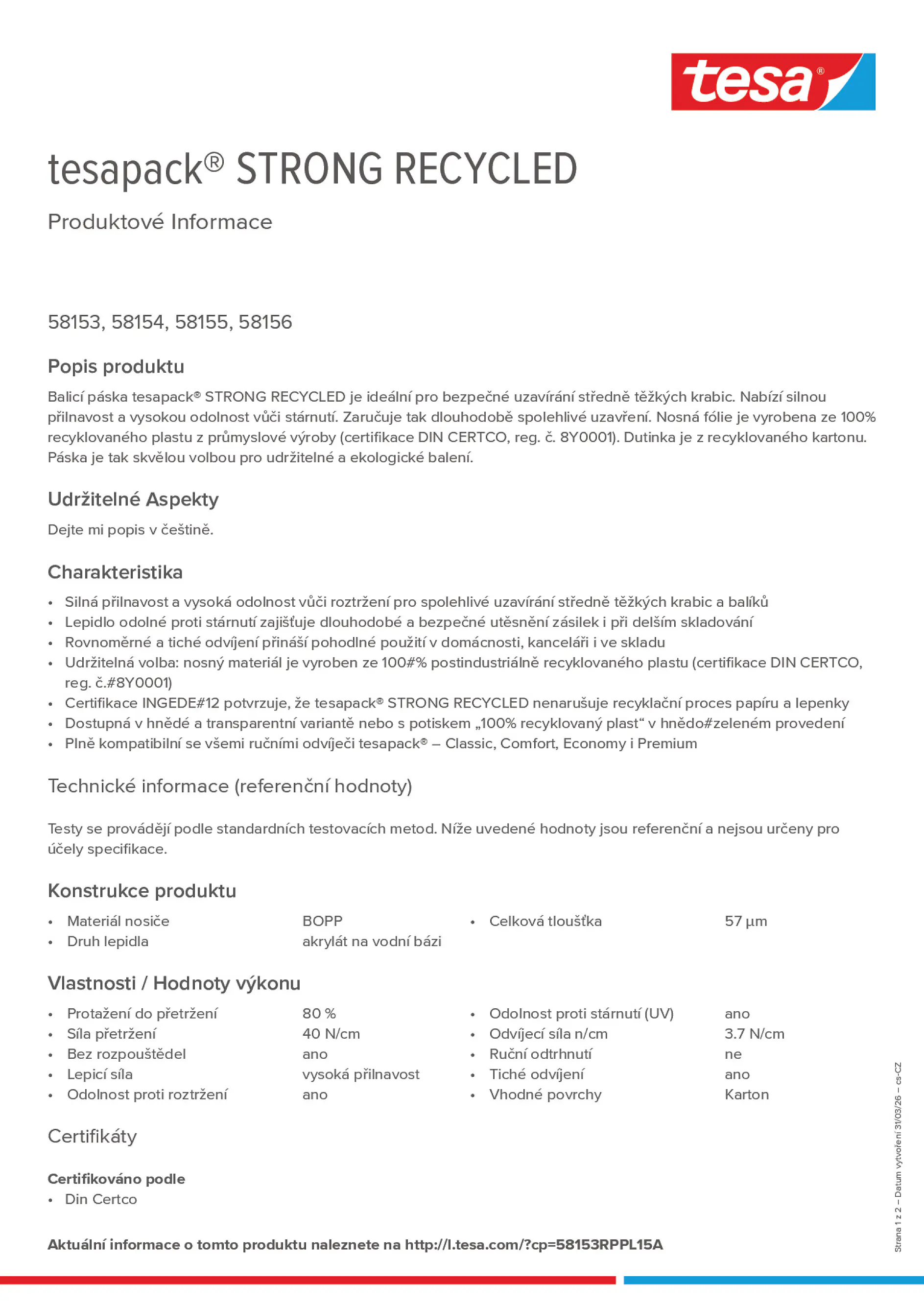 Product information_tesapack® 58153RPPL15A_cs-CZ