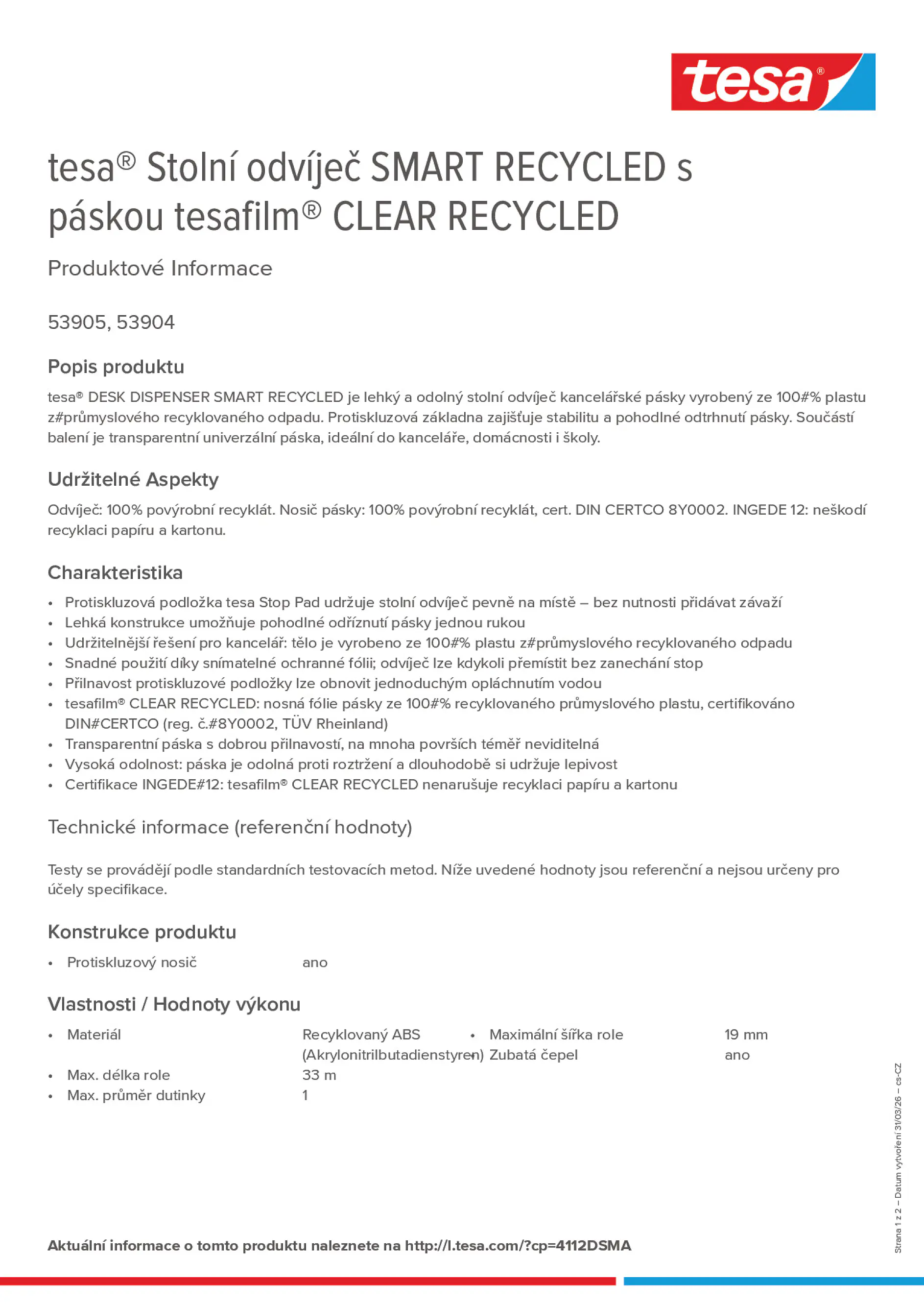 Product information_tesa® 4112DSMA_cs-CZ