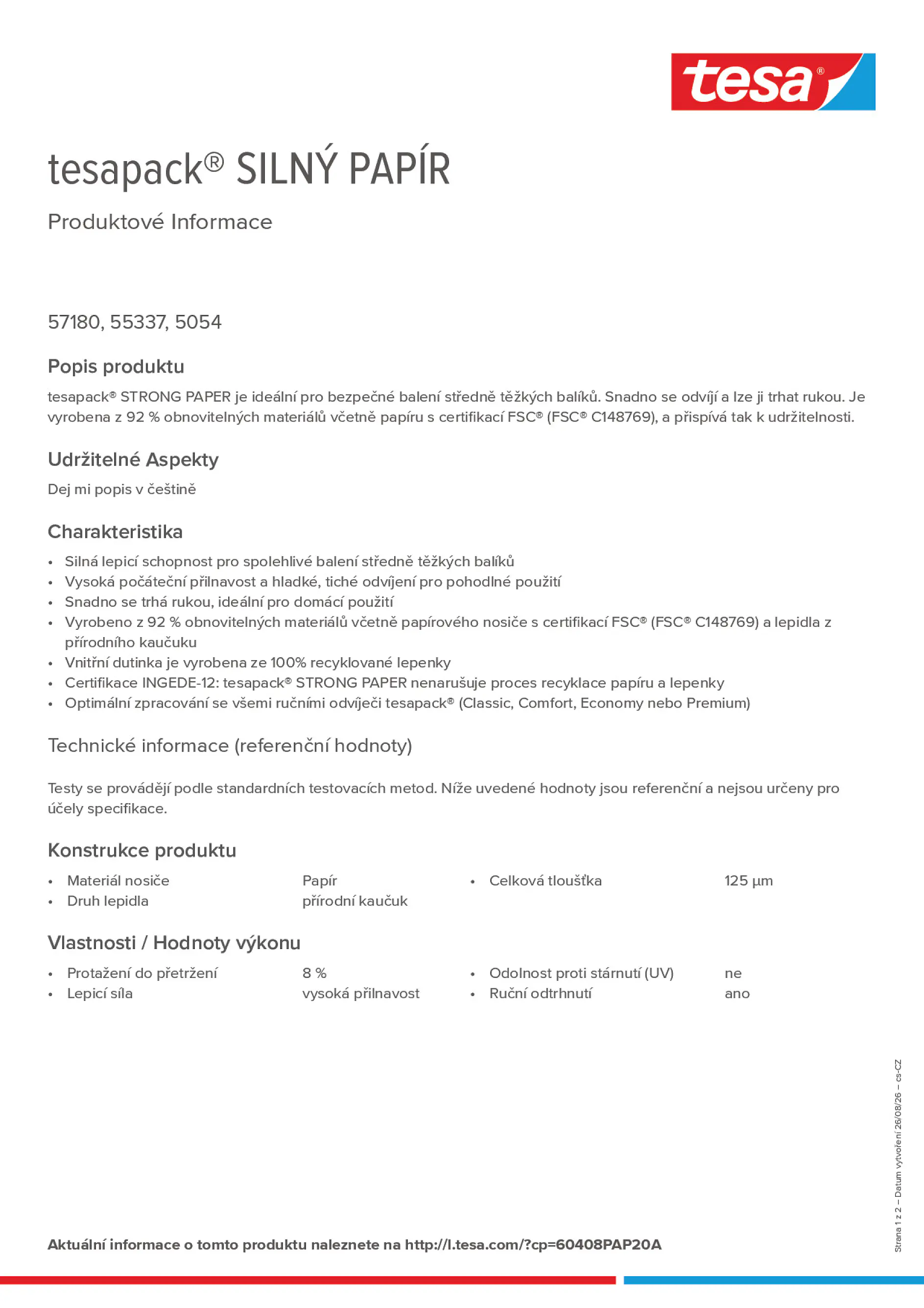 Product information_tesapack® 60408PAP20A_cs-CZ