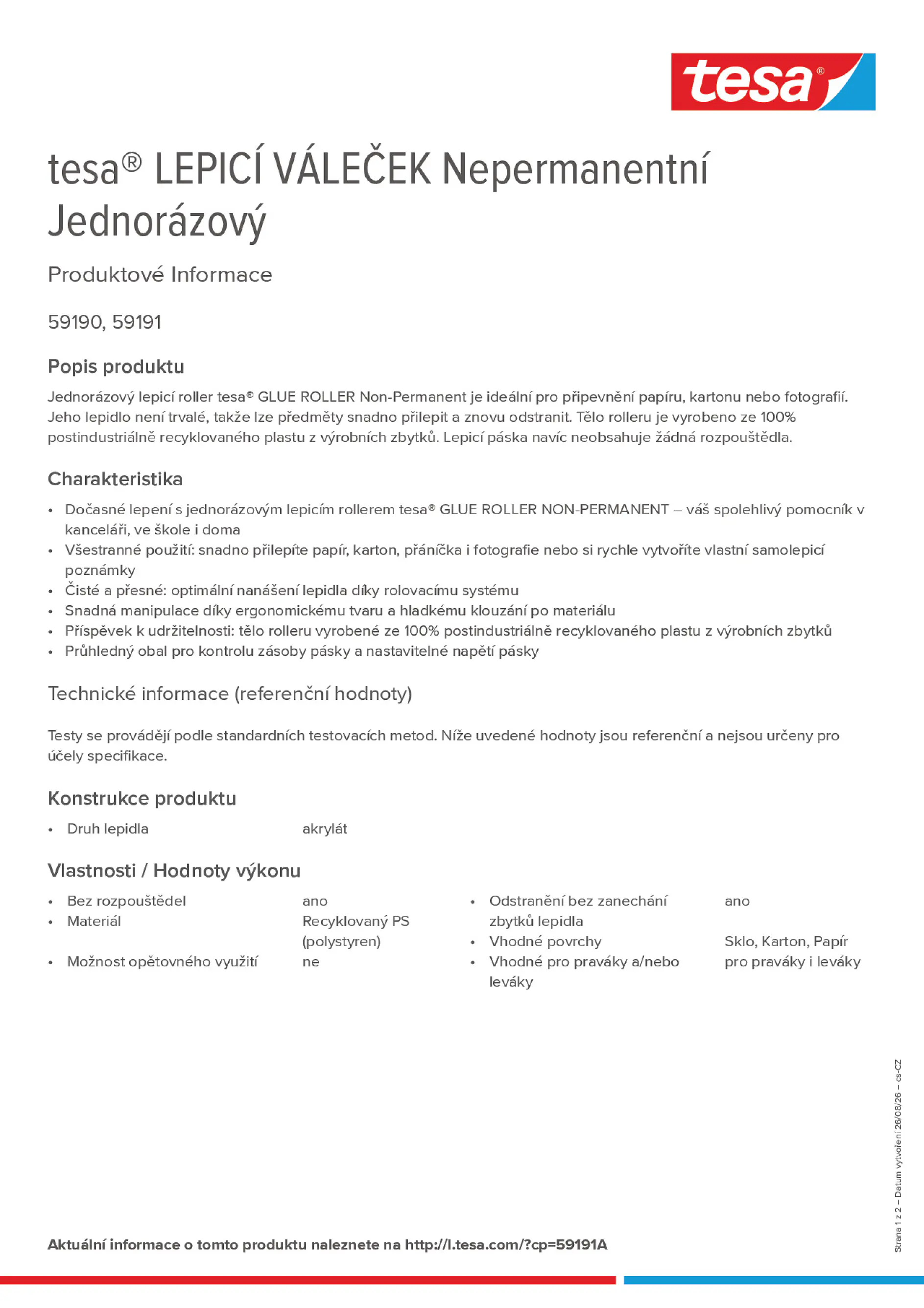 Product information_tesa® 59191A_cs-CZ