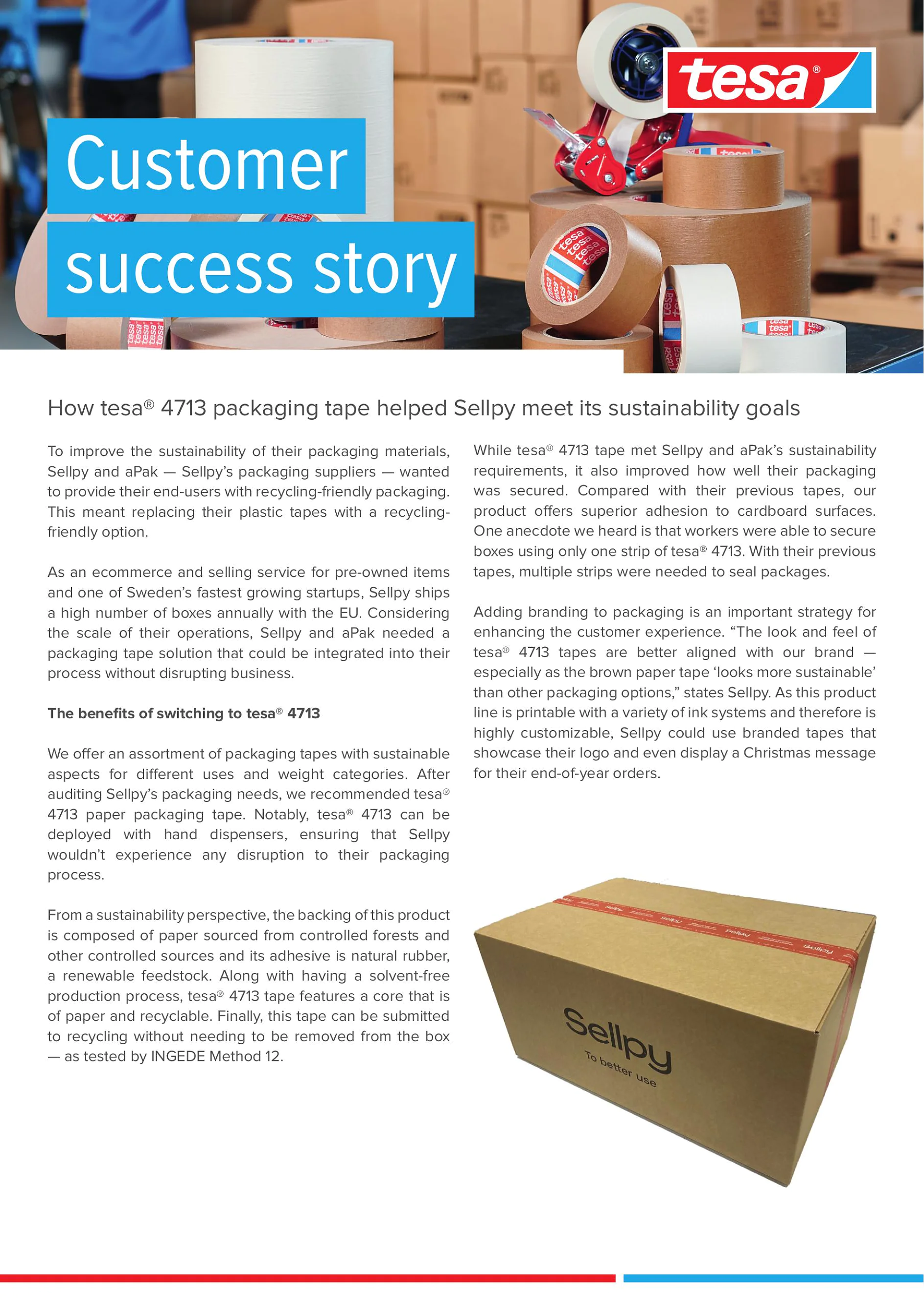 Flyer – Succeshistorie om tesa® 4713