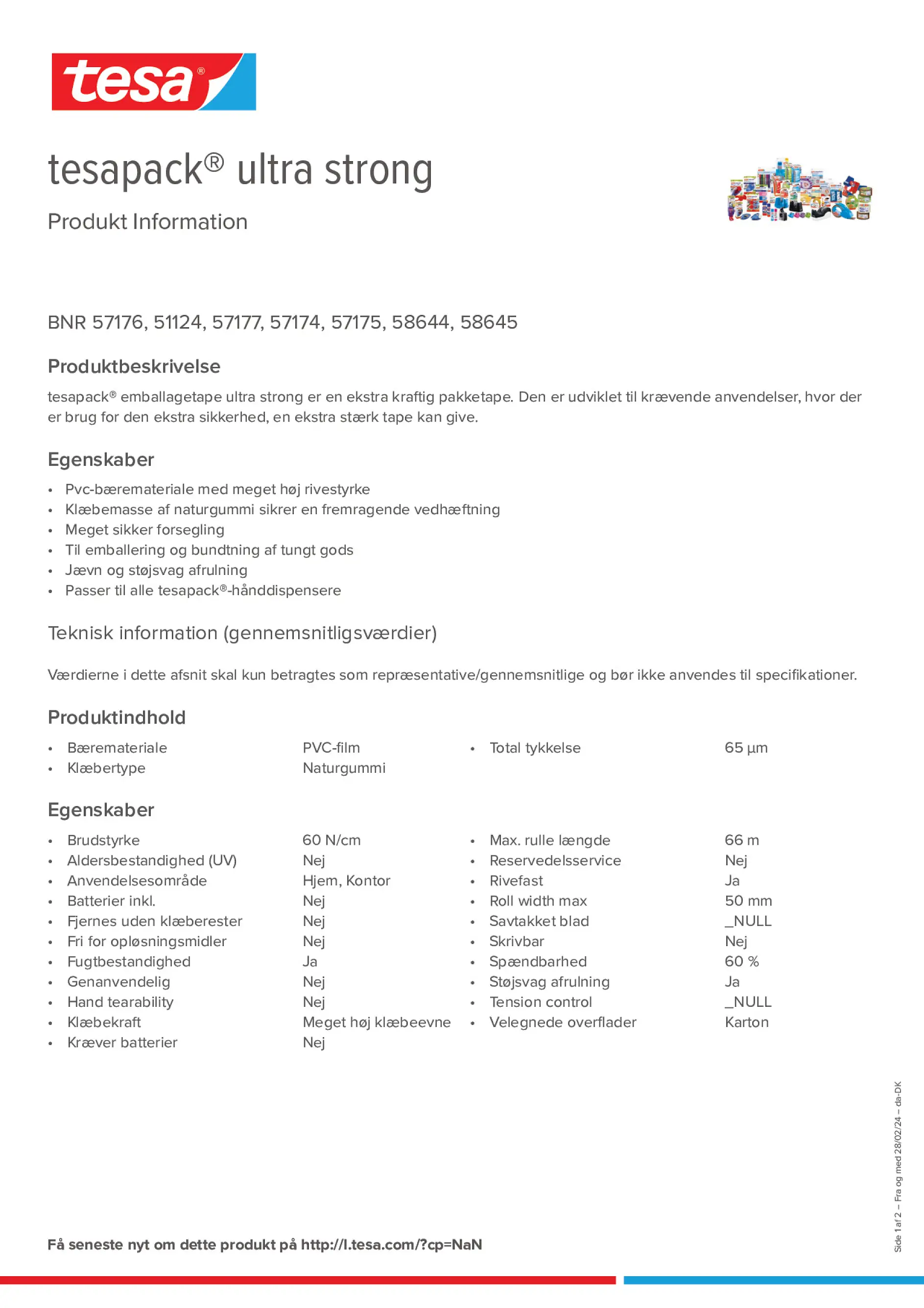 Product information_tesapack® 4124PVC30_da-DK