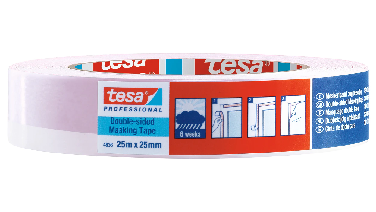 [en-en] masking professional double-sided masking tape 25m x 25mm, red/White
