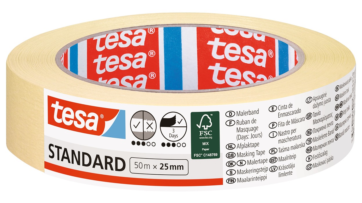 [en-en] tesa Masking&nbsp;Standard, 50m x 25mm