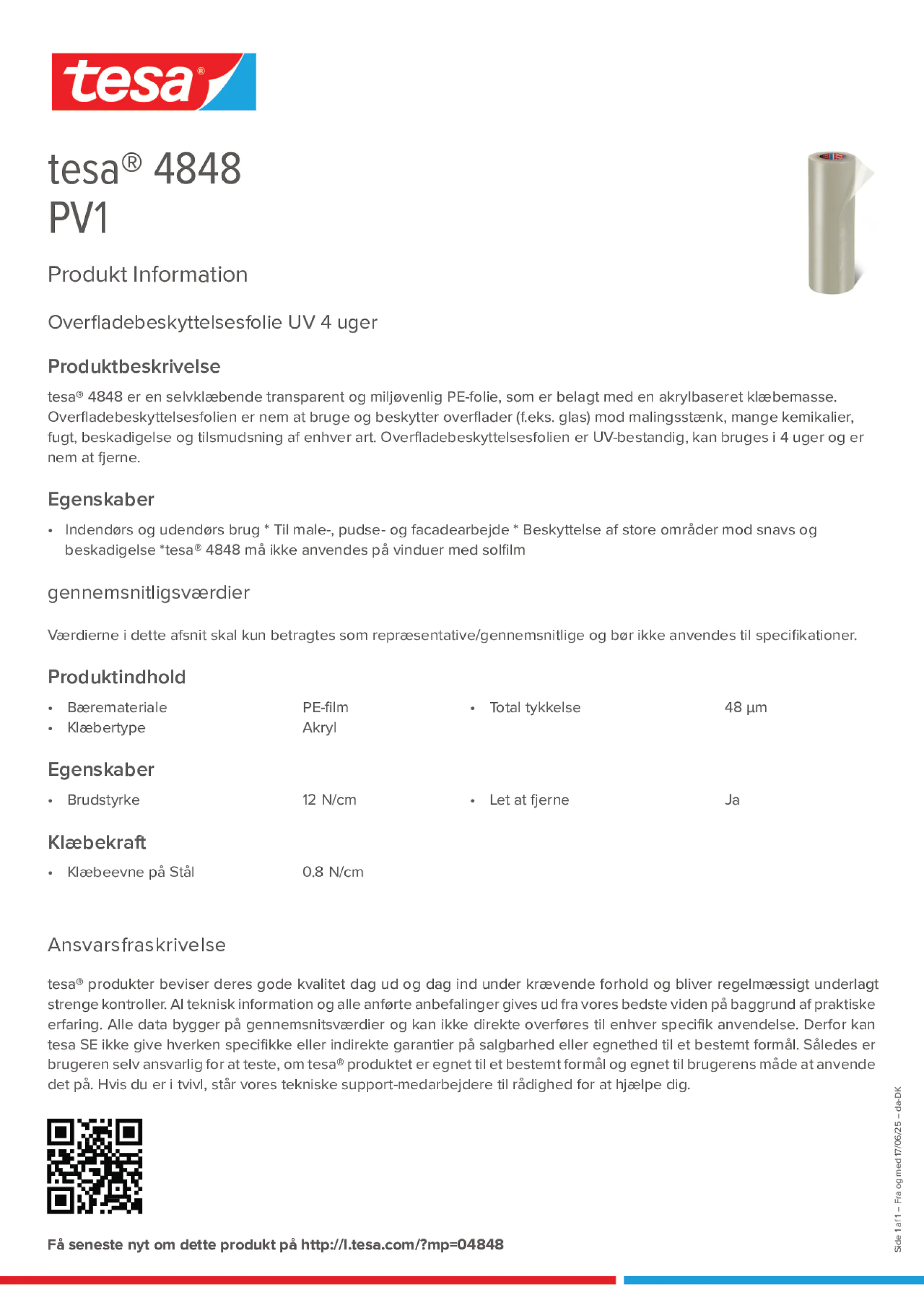 Product information_tesa® 4848_da-DK