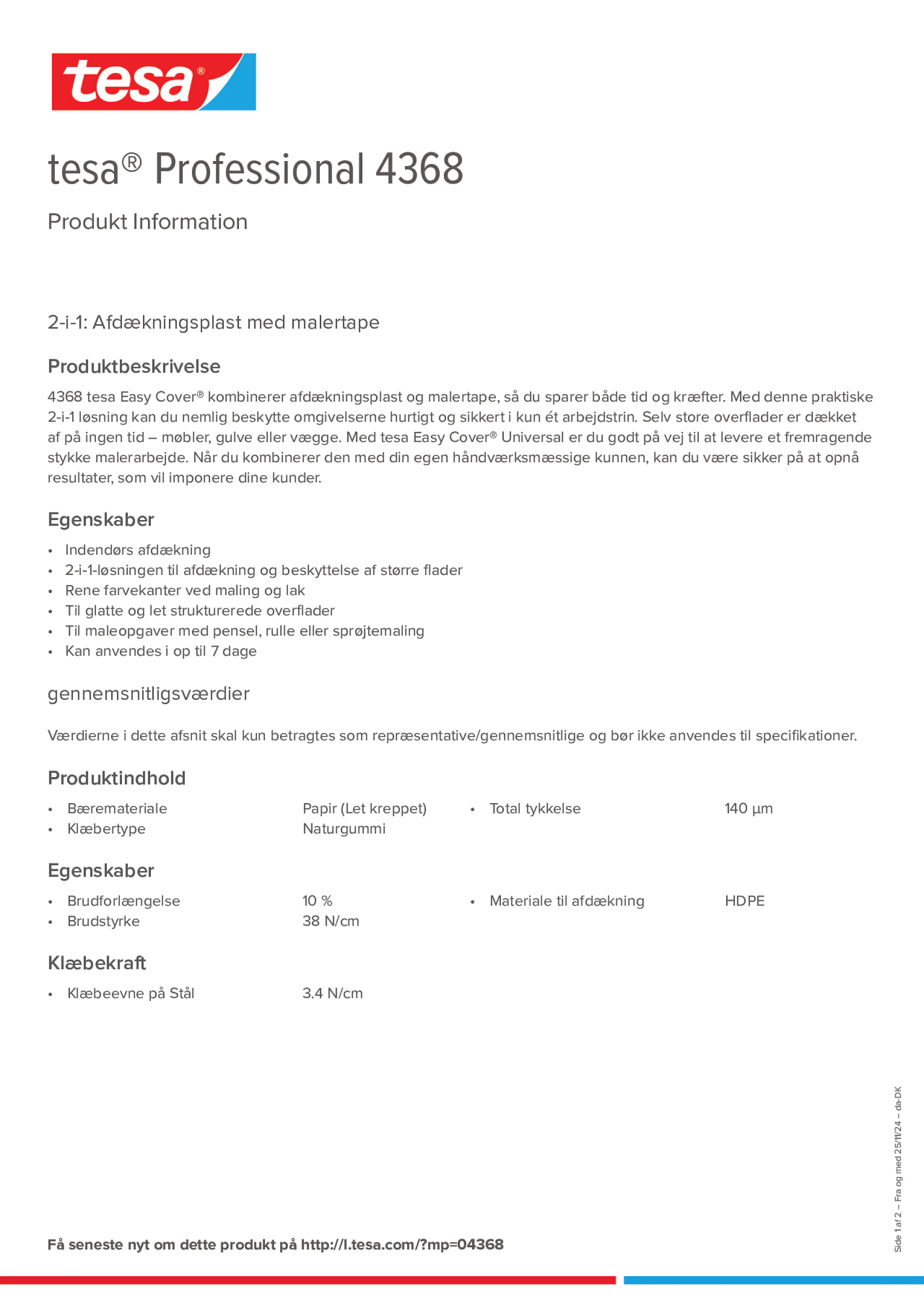 Product information_tesa® Professional 04368_da-DK