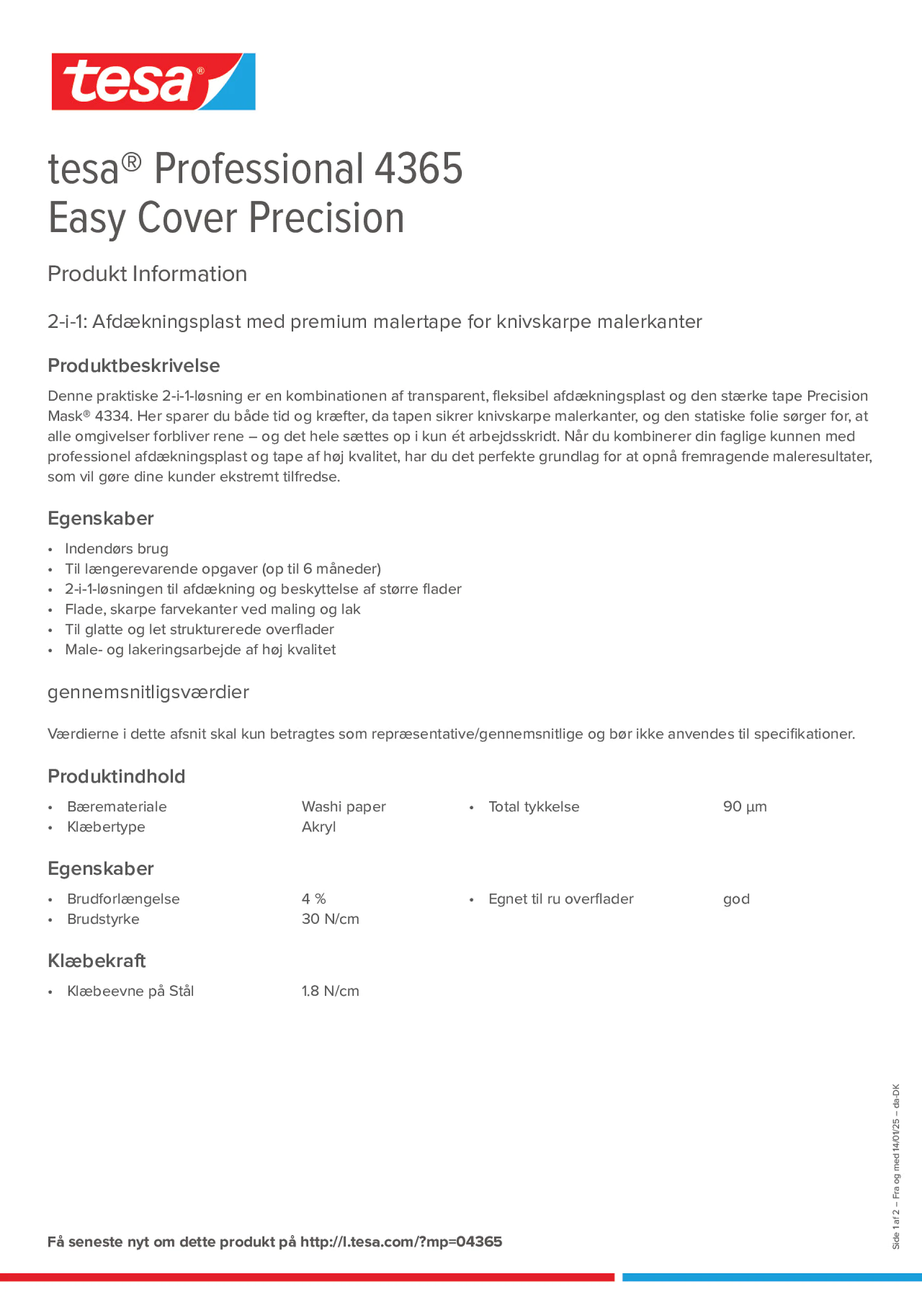Product information_tesa® Professional 04365_da-DK