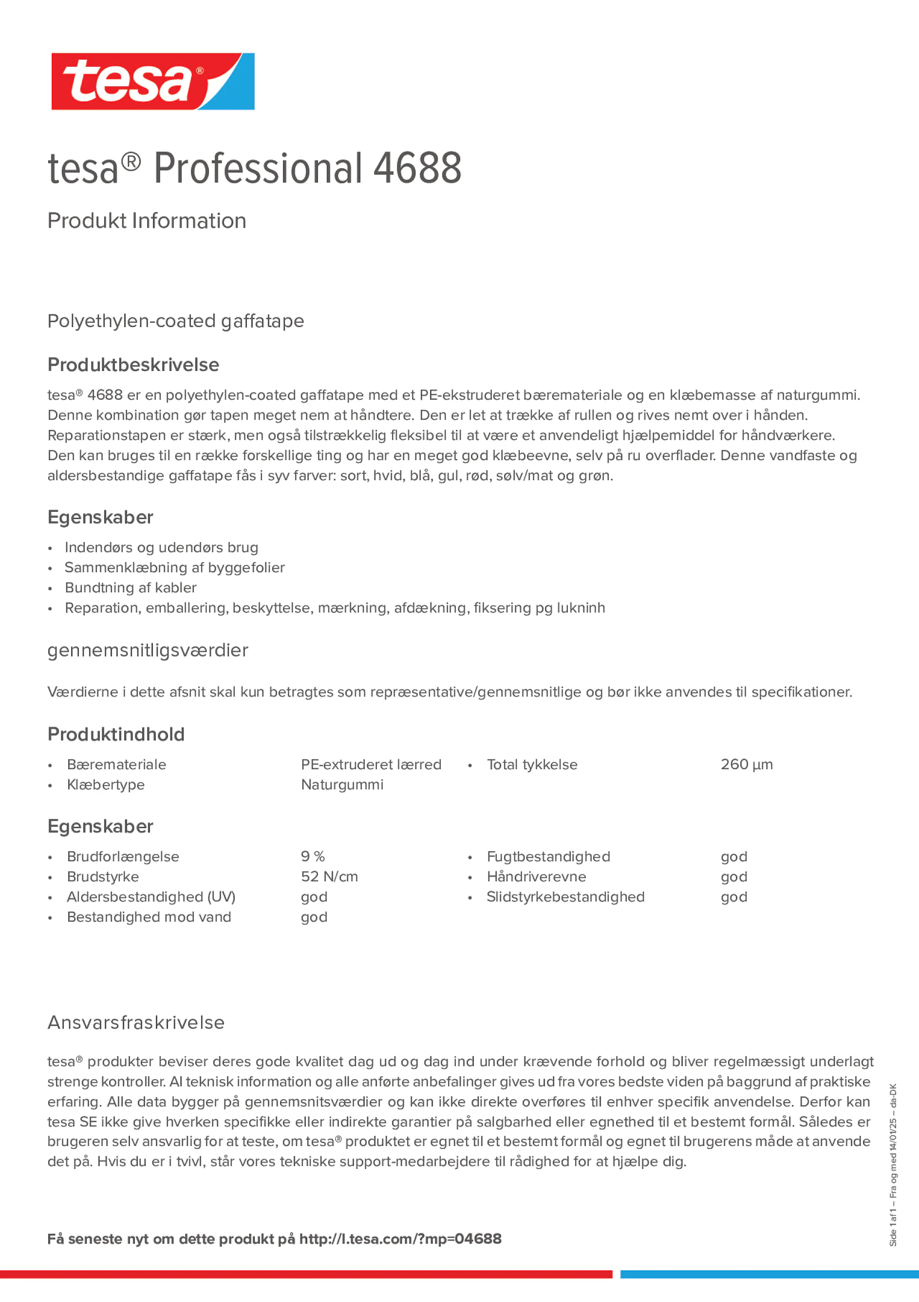 Product information_tesa® Professional 04688_da-DK