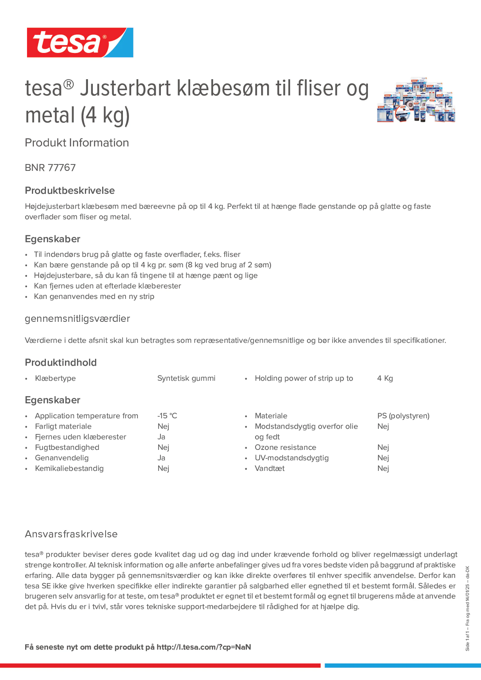 Product information_tesa® 77767_da-DK