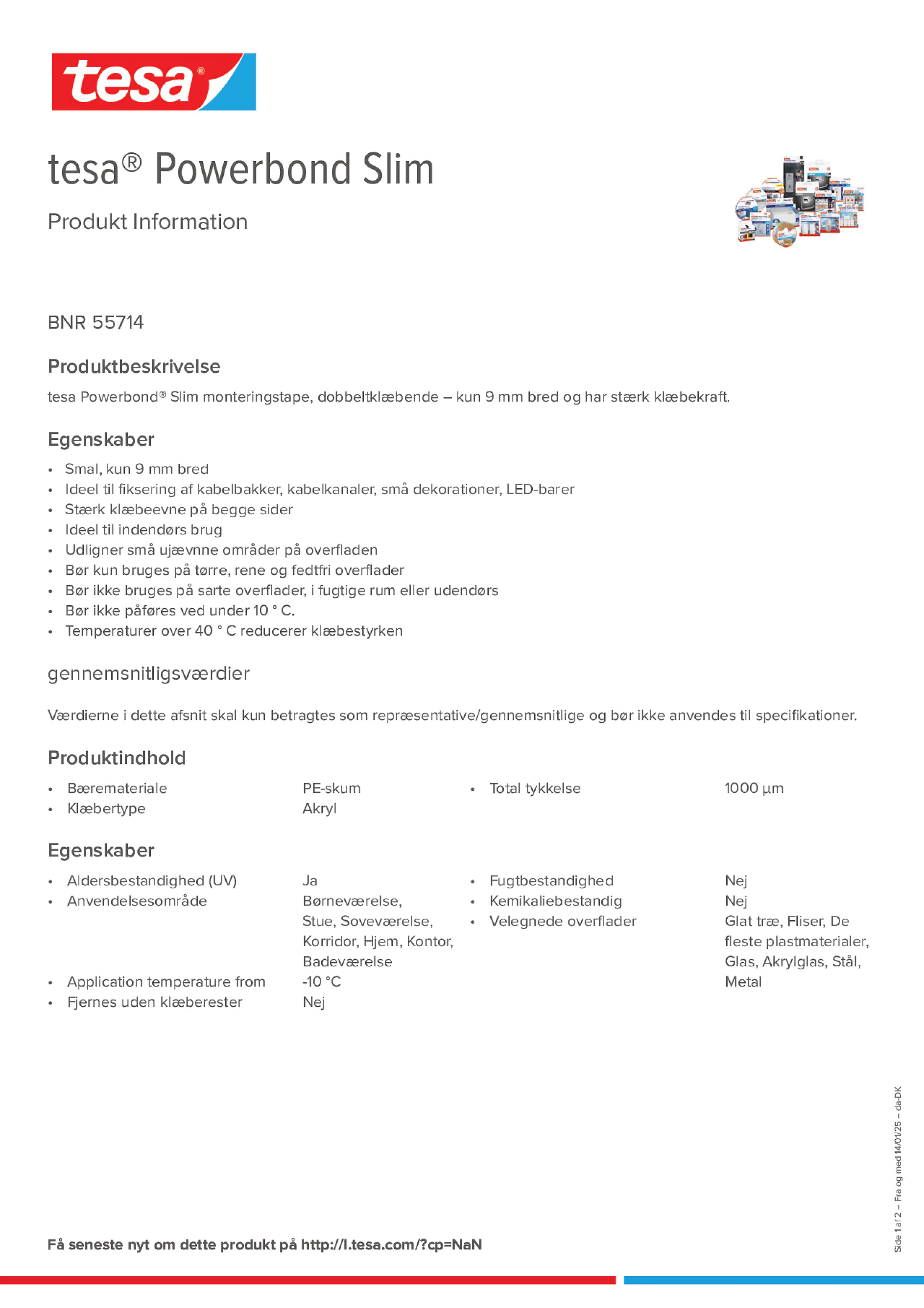 Product information_tesa® Powerbond 55714_da-DK