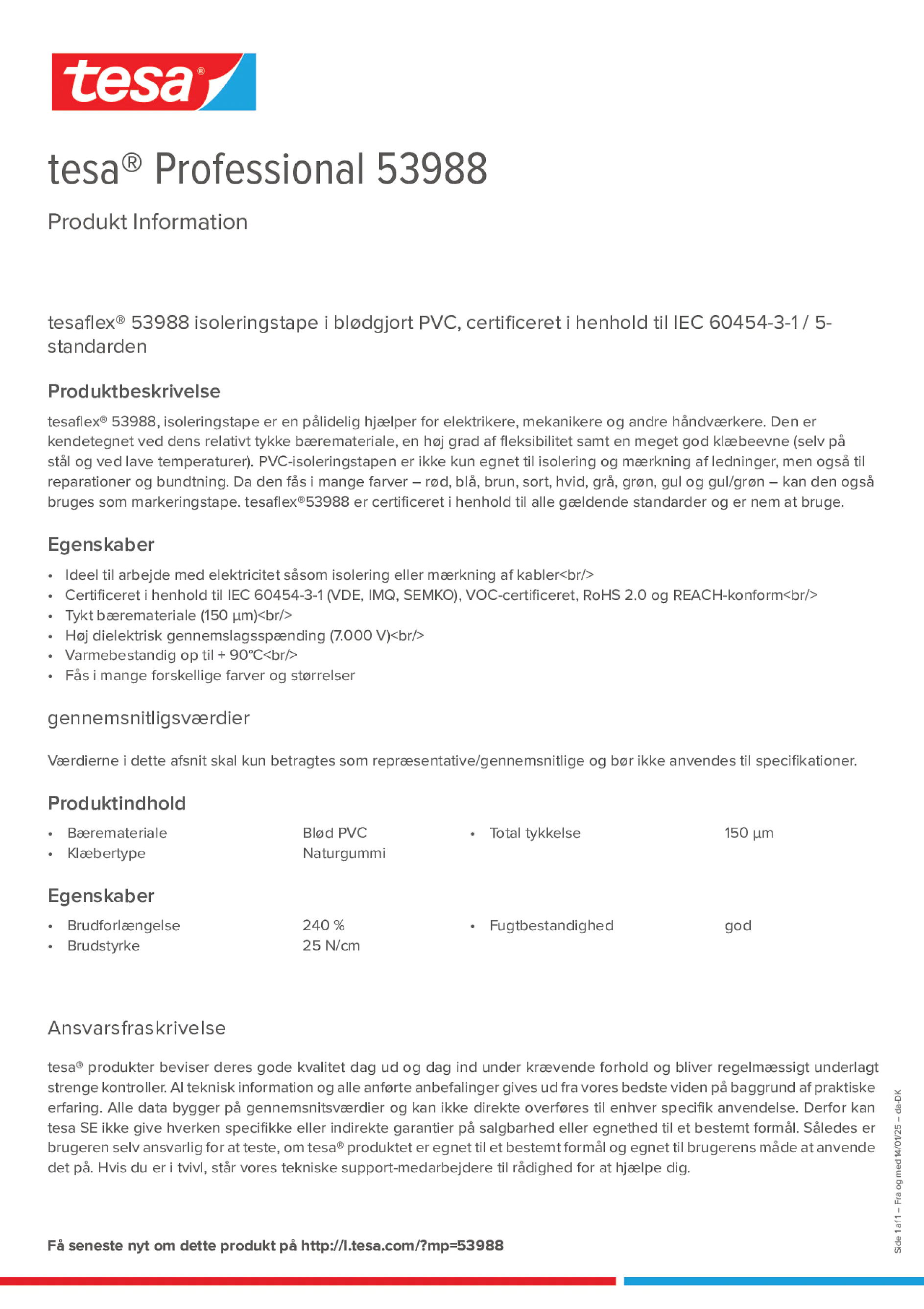 Product information_tesa® Professional 53988_da-DK