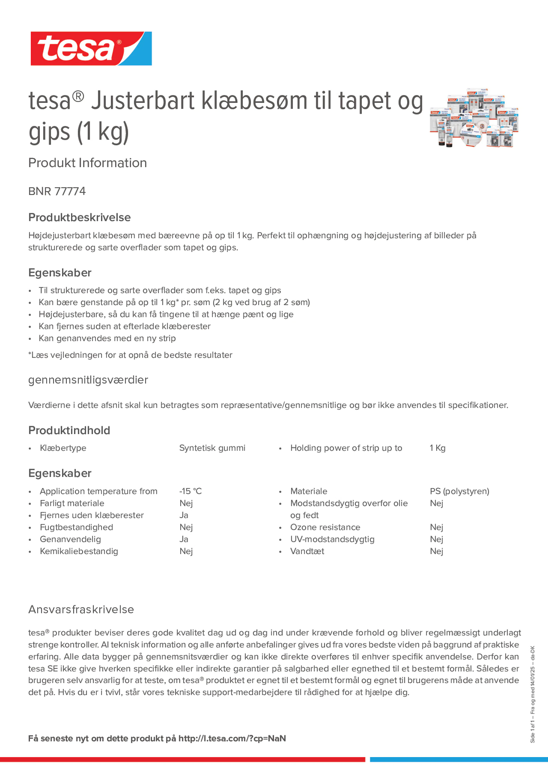 Product information_tesa® 77774_da-DK