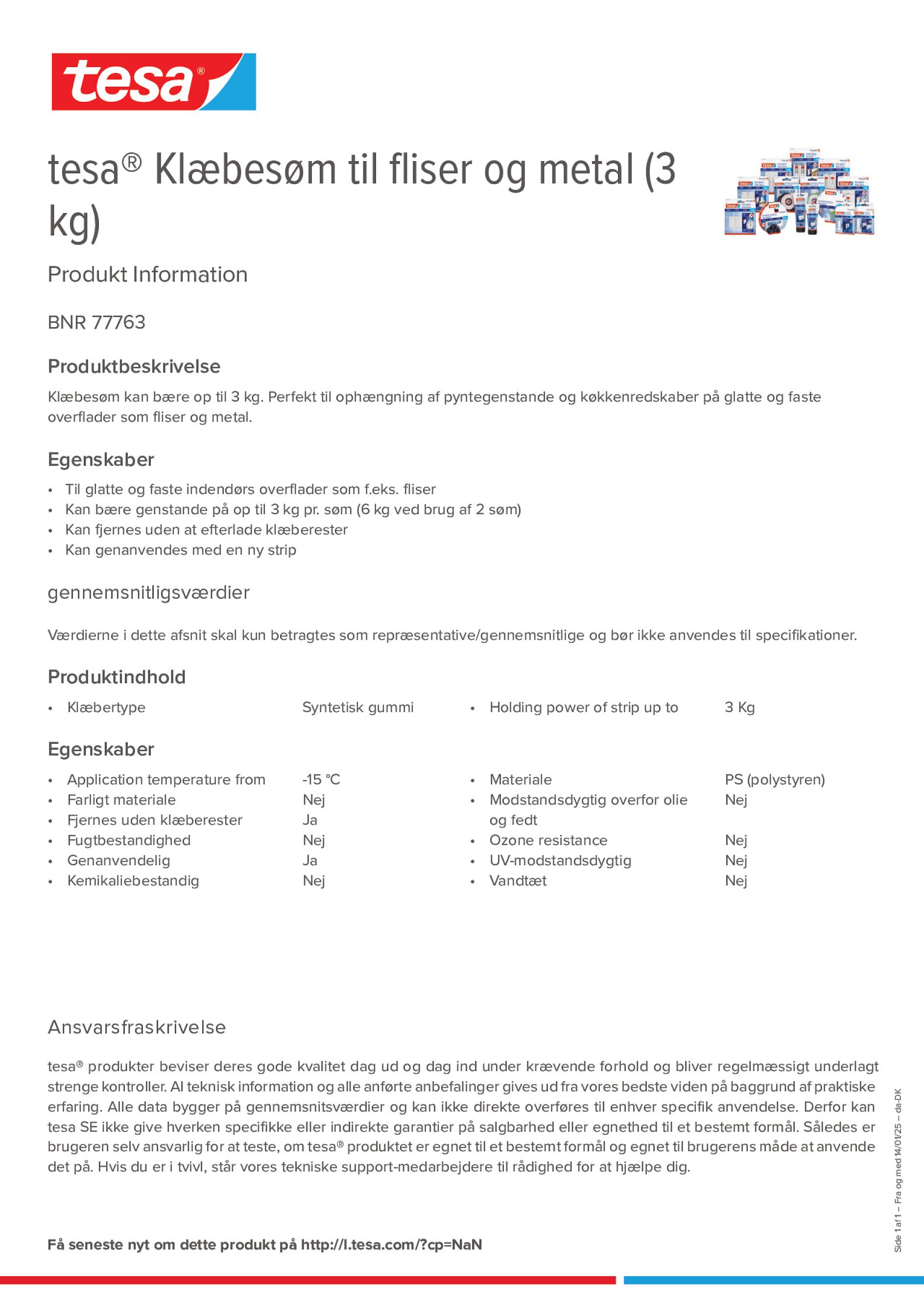 Product information_tesa® 77763_da-DK