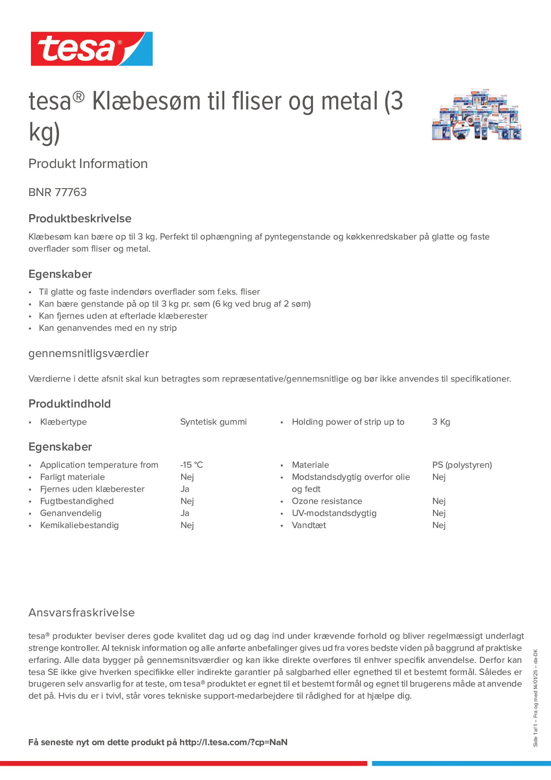 Product information_tesa® 77763_da-DK