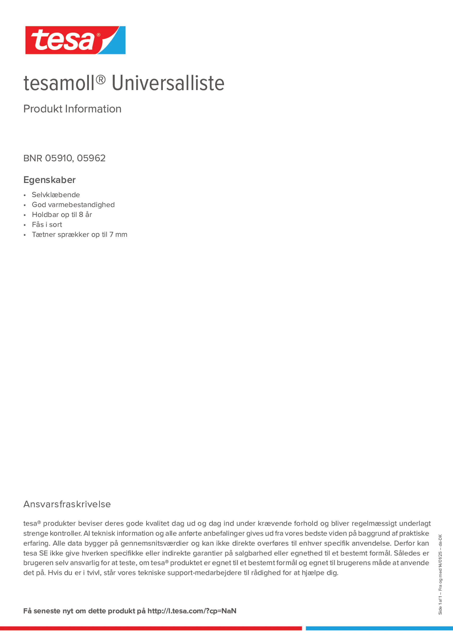 Product information_tesamoll® 5910_da-DK