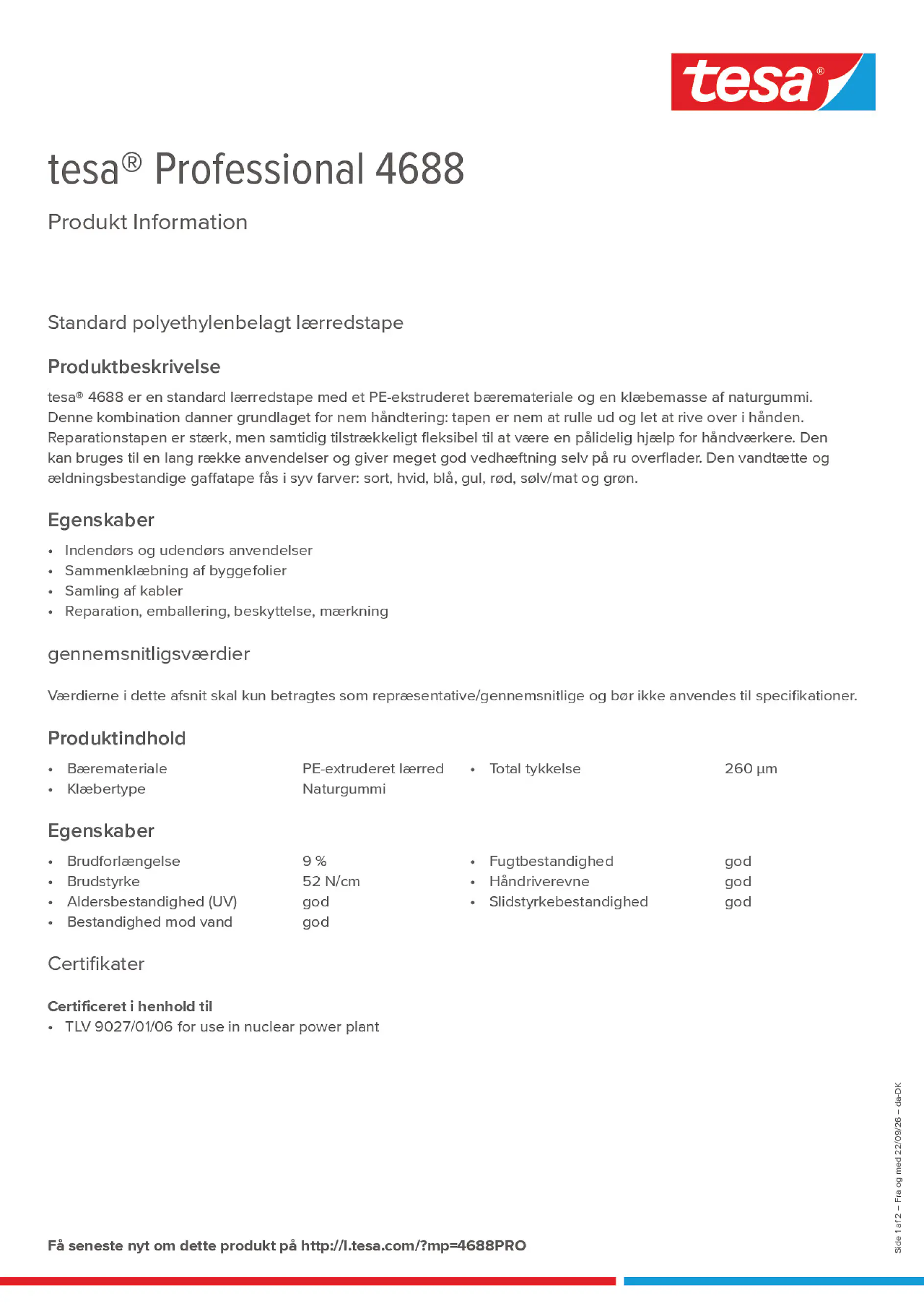 Product information_tesa® Professional 04688_da-DK