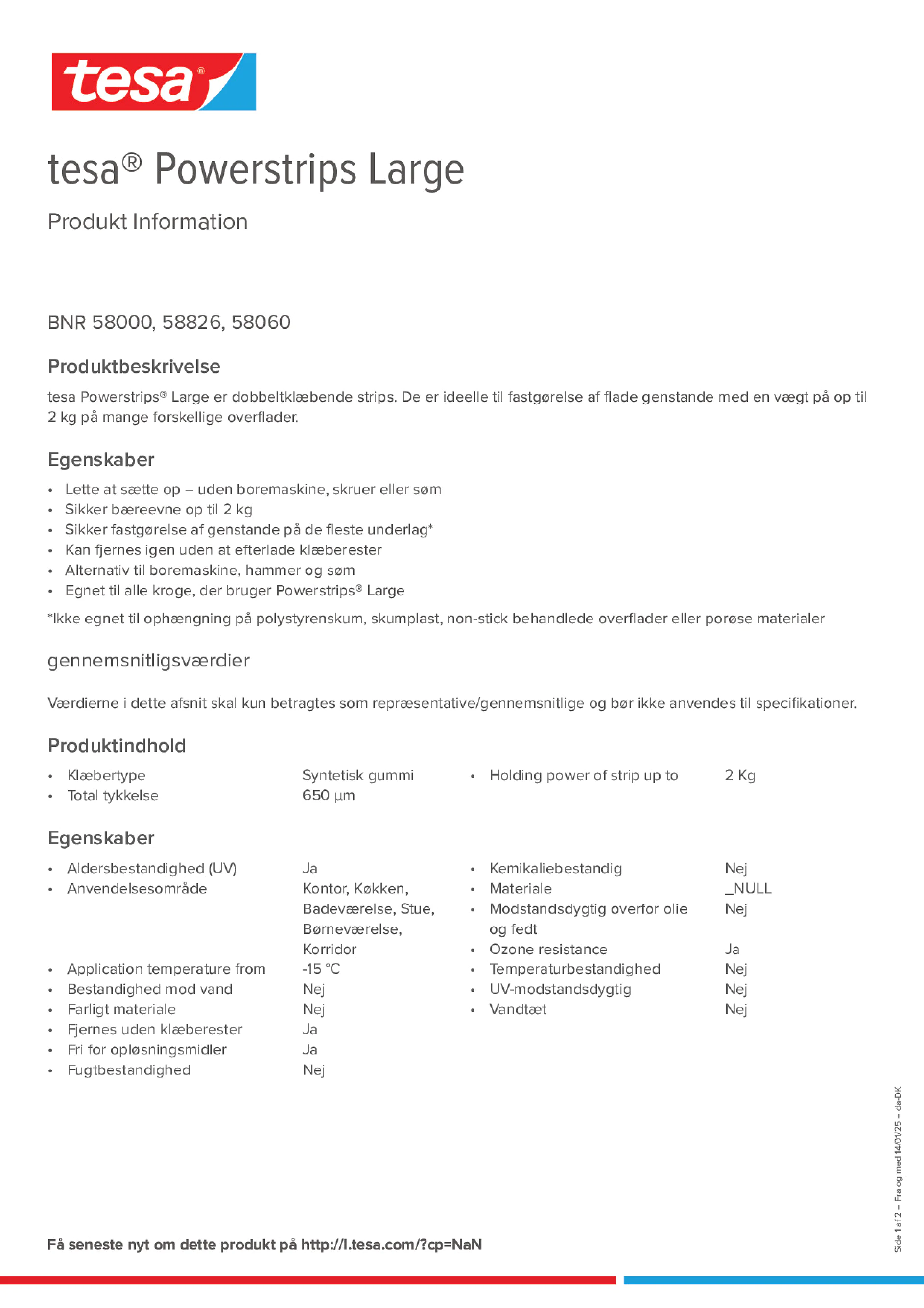 Product information_tesa® Powerstrips 58060_da-DK