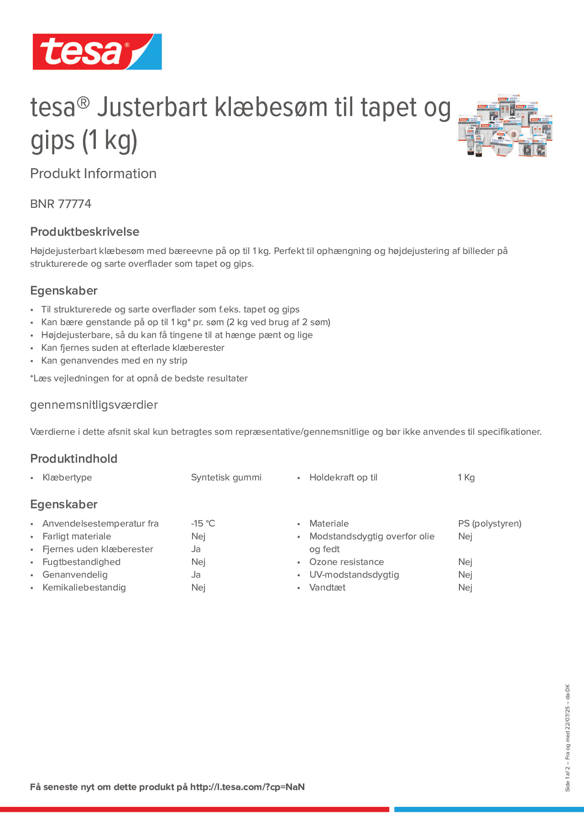 Product information_tesa® 77774_da-DK
