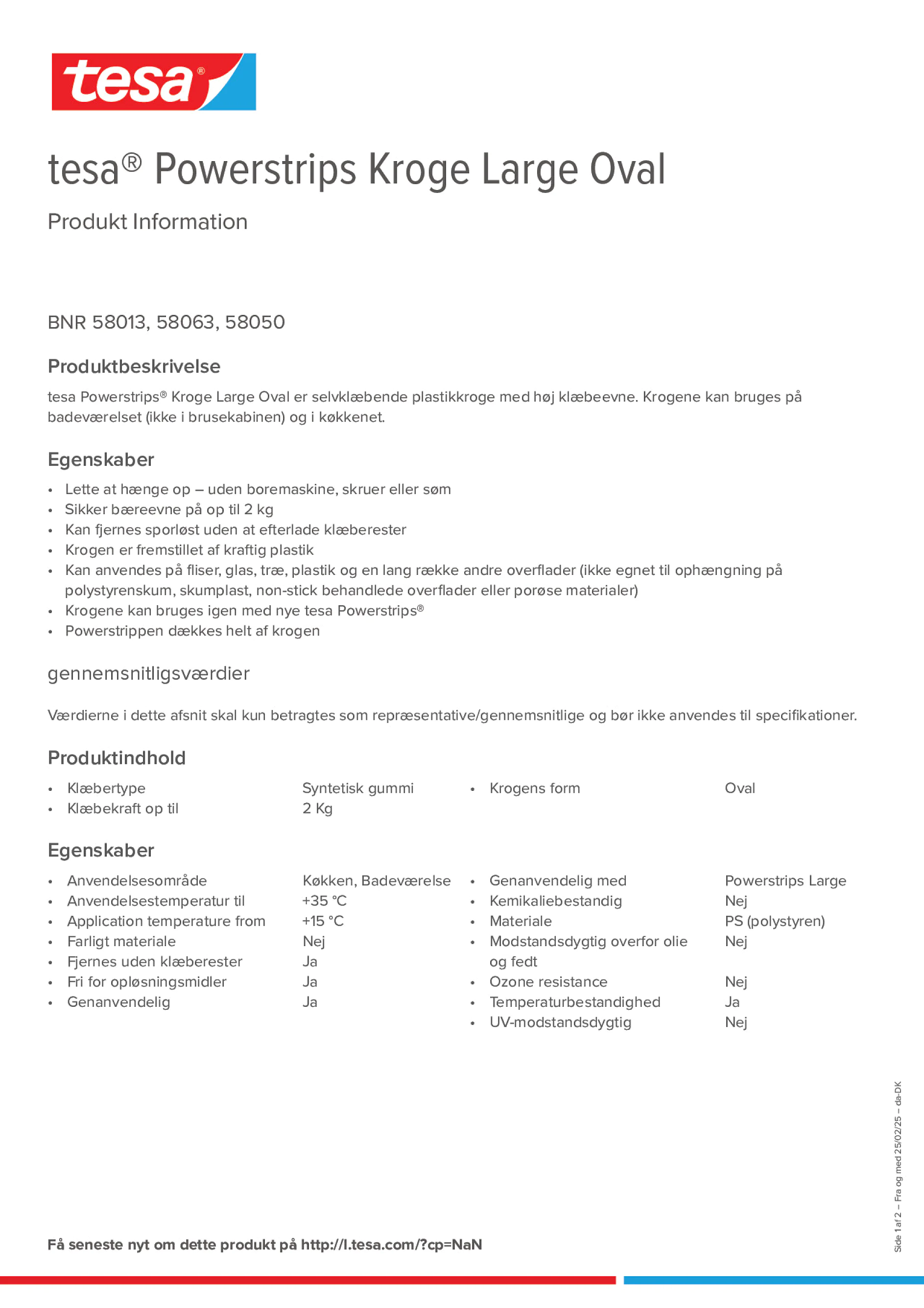 Product information_tesa® Powerstrips 58050_da-DK
