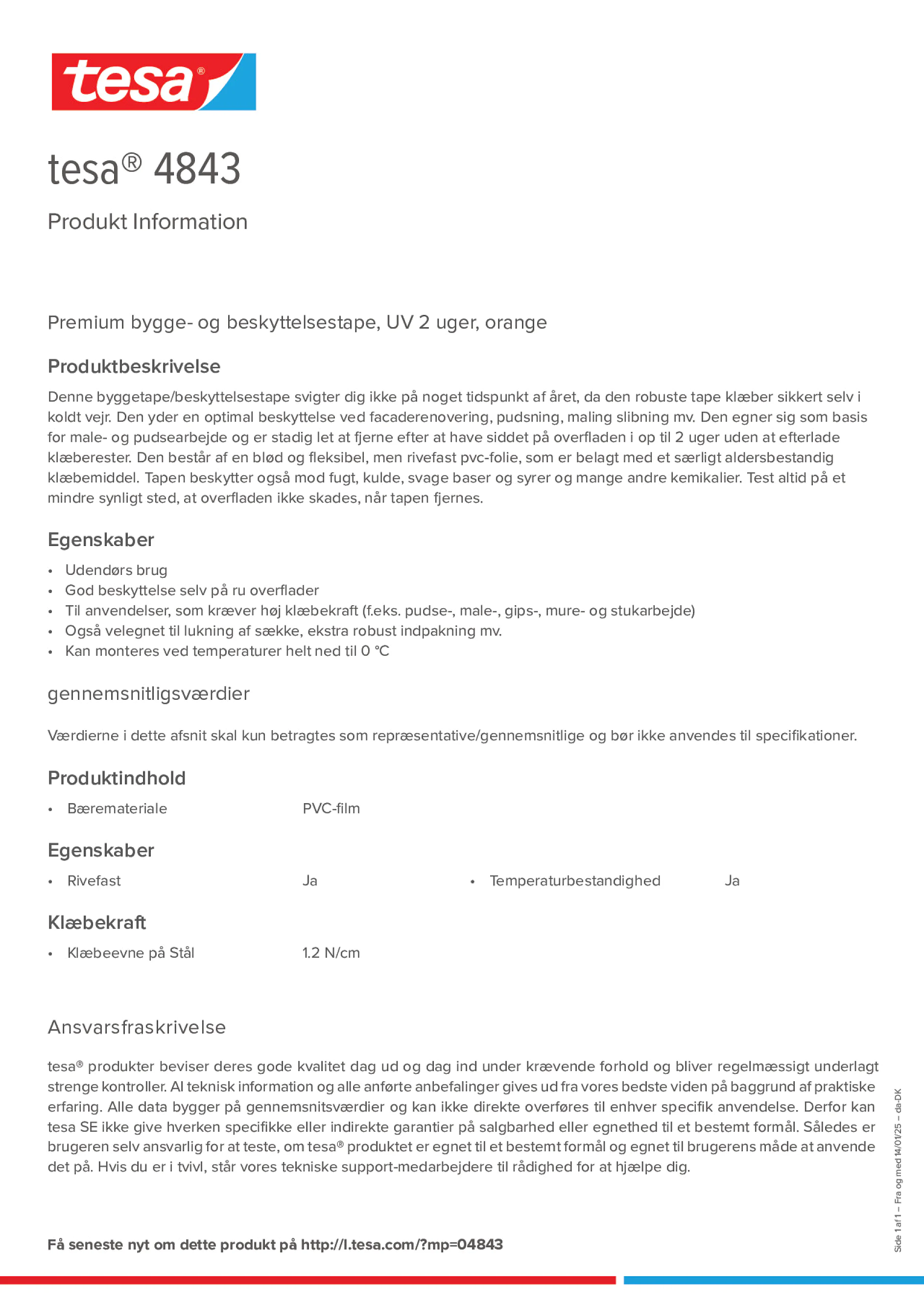 Product information_tesa® 4843_da-DK